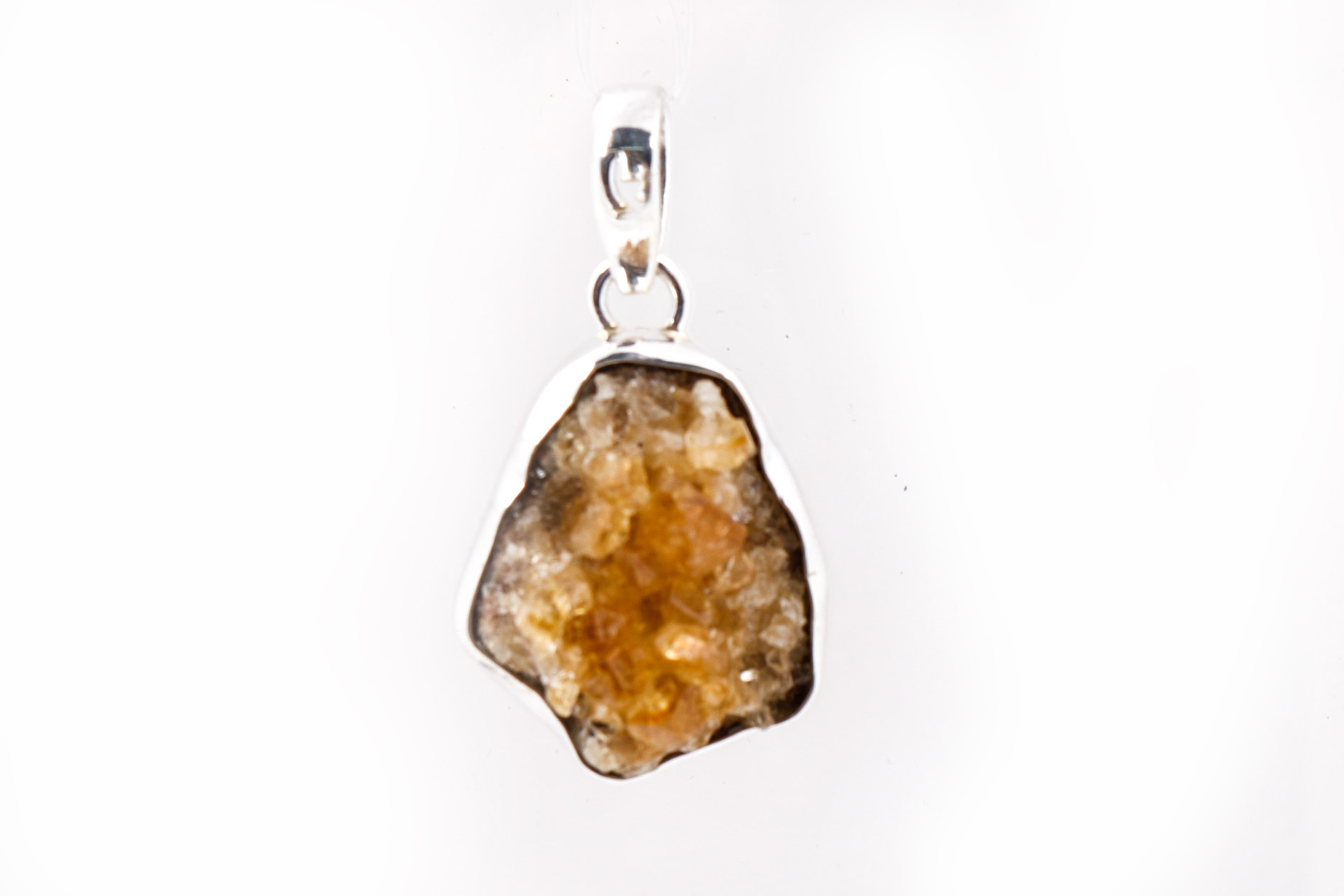 Pair of Sterling Silver Druzy Pendants