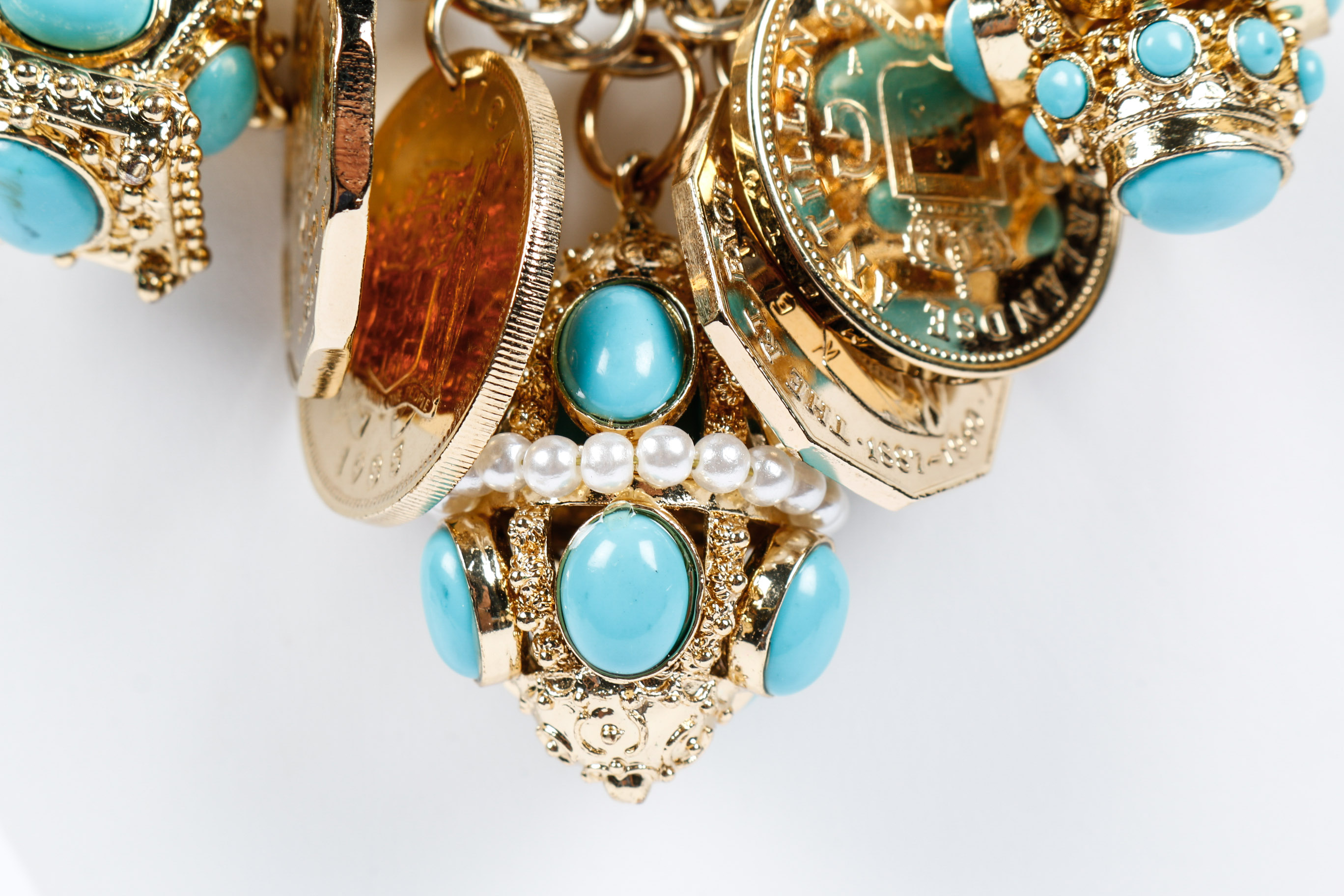 Chunk Turqoiuse and Coin Necklace