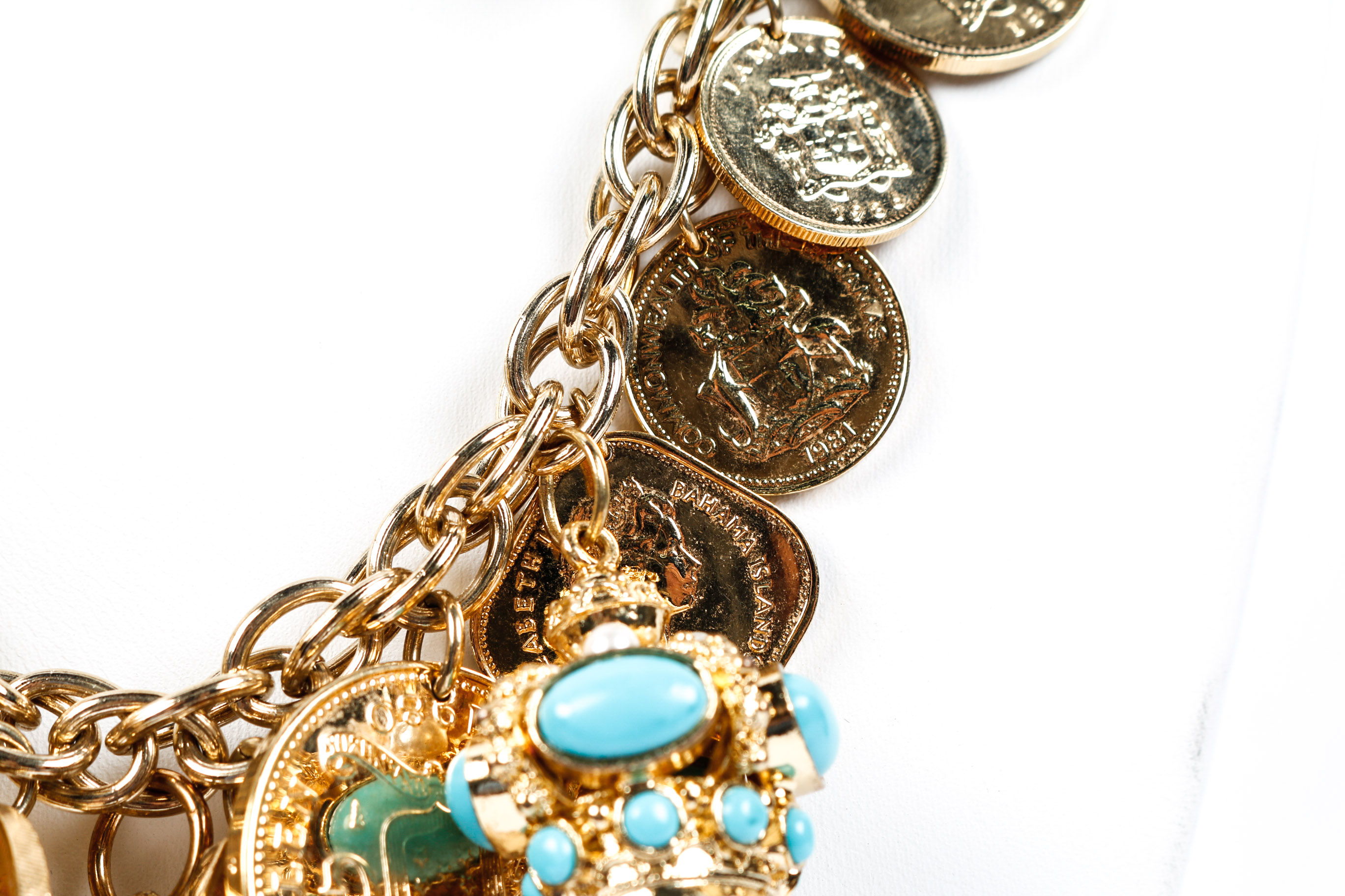 Chunk Turqoiuse and Coin Necklace