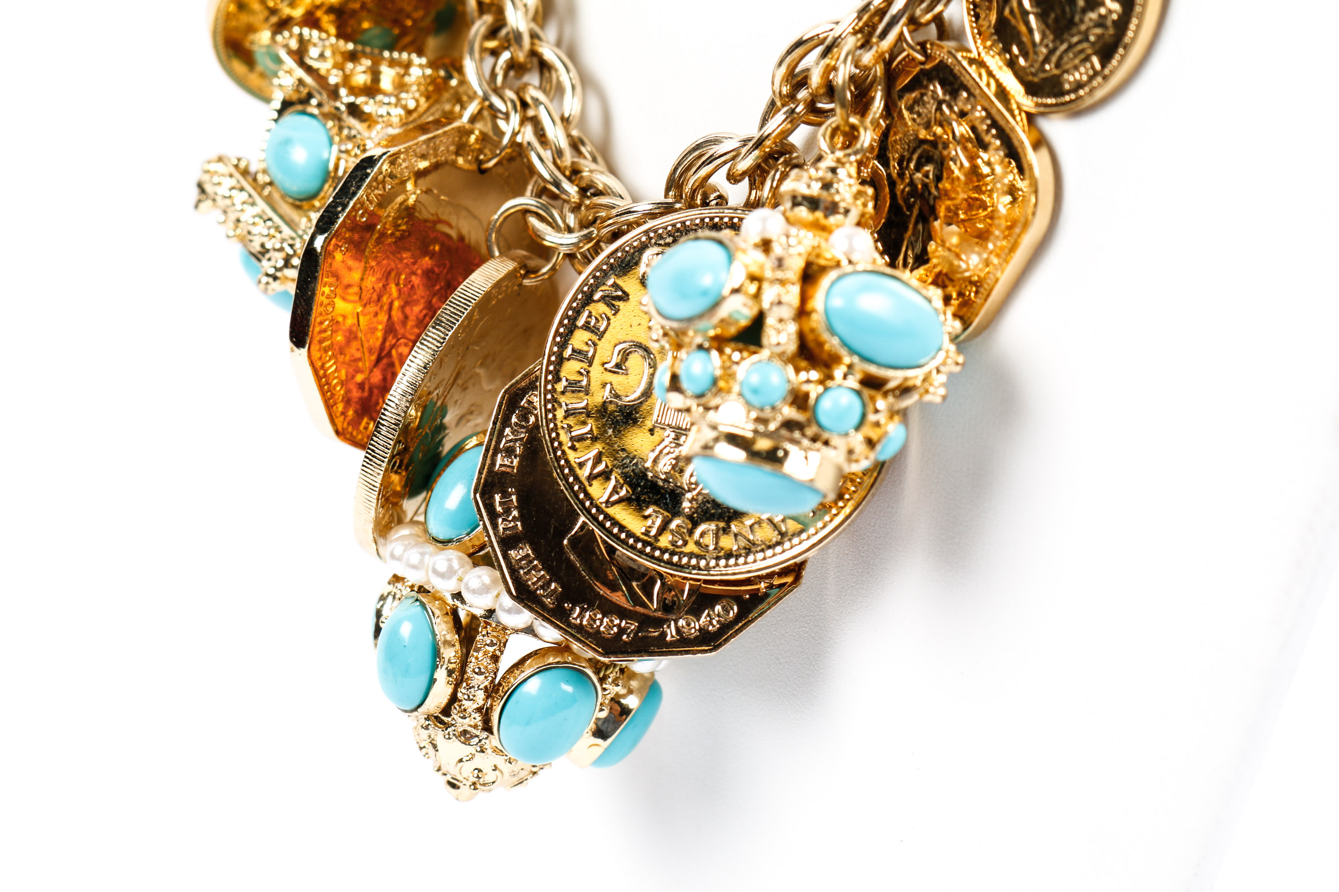 Chunk Turqoiuse and Coin Necklace