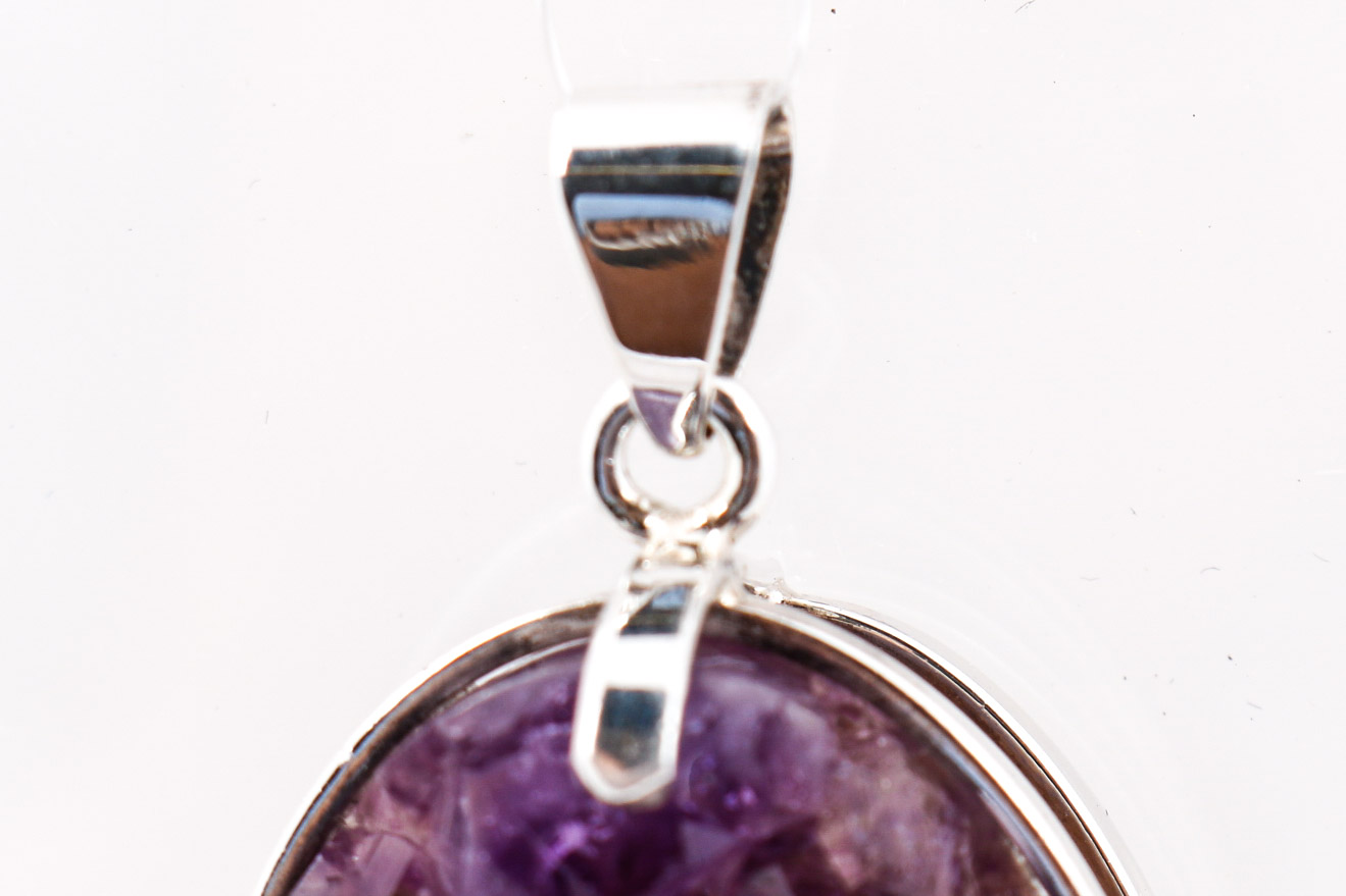 Pair of Sterling Silver Druzy Pendants