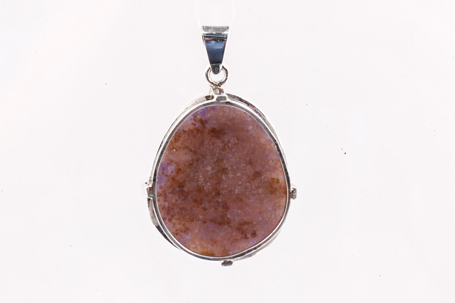 Pair of Sterling Silver Druzy Pendants
