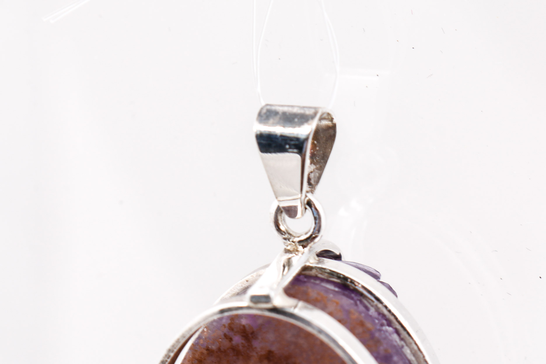 Pair of Sterling Silver Druzy Pendants