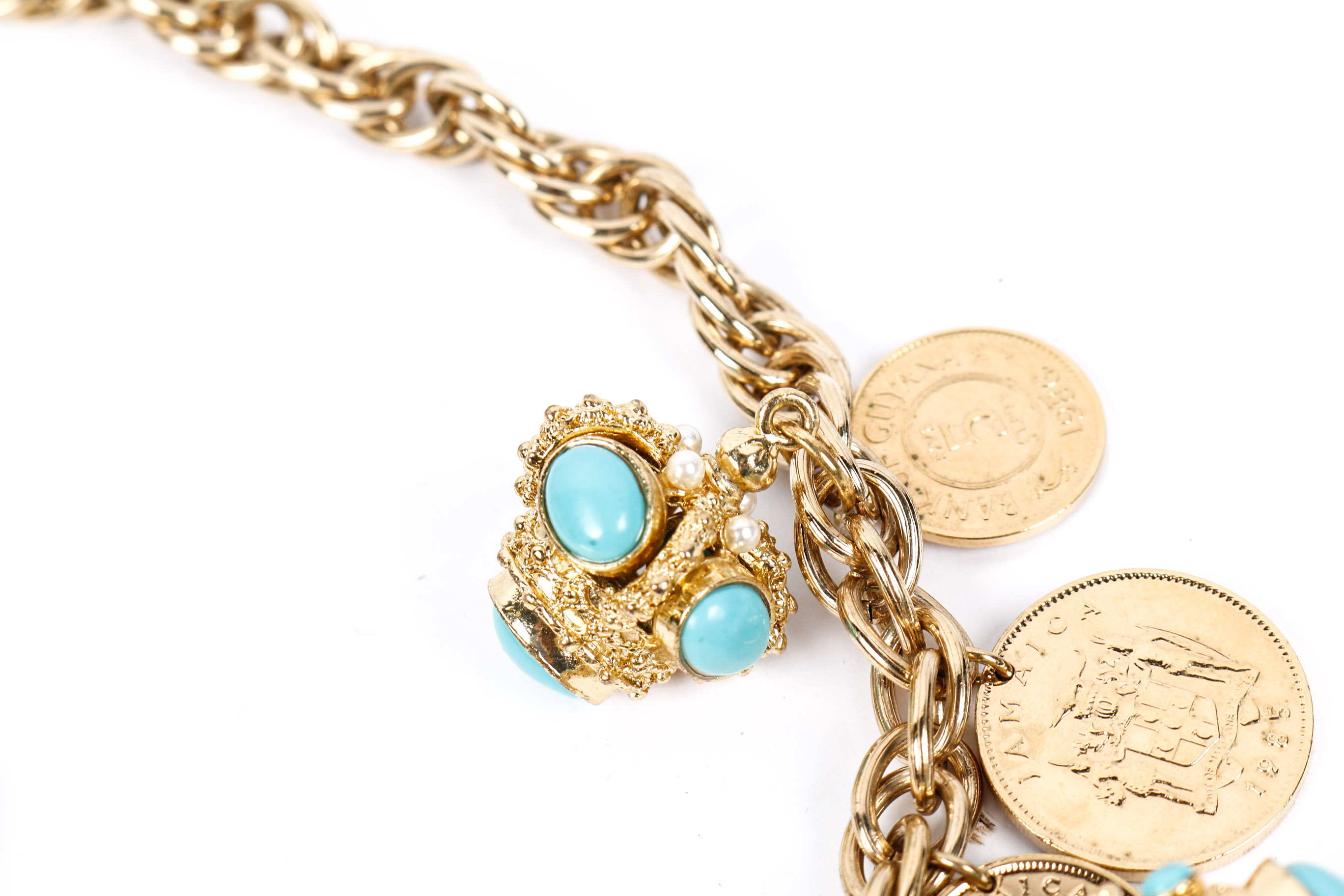 Chunk Turqoiuse and Coin Necklace