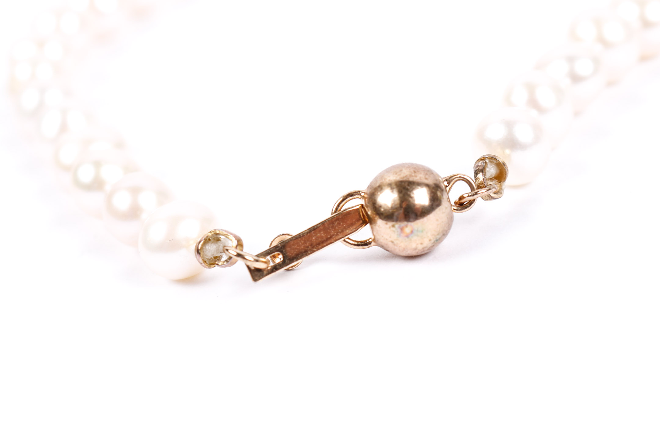 10K Yellow Gold Pearl Necklace