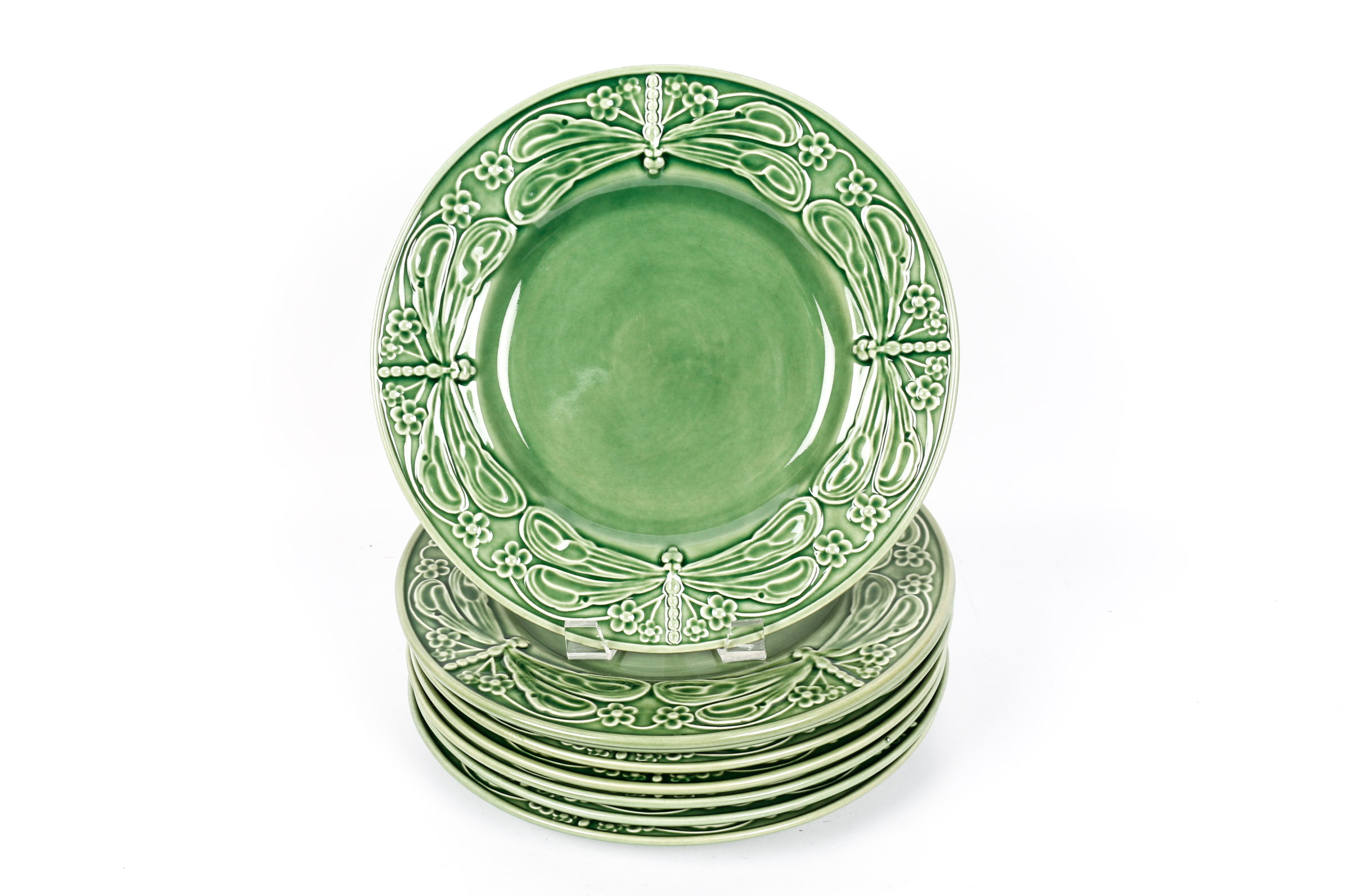 Eight Bordallo Pinheiro Dinner Plates
