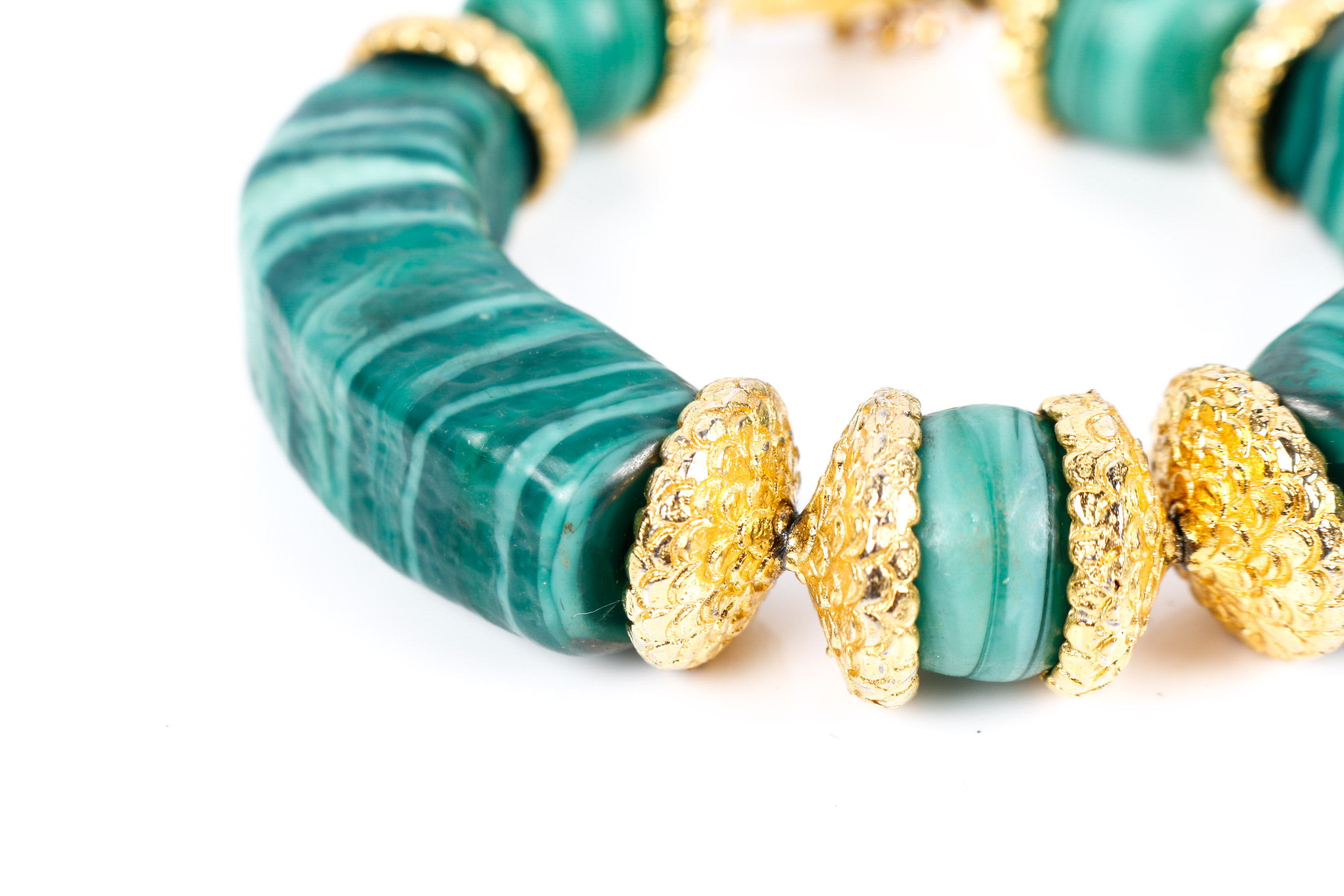 Vintage DeLillo Malachite Bracelet