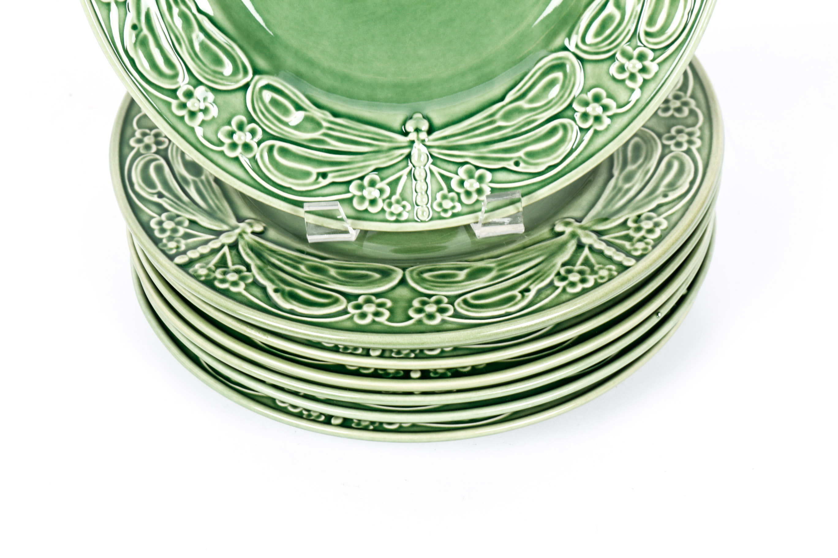 Eight Bordallo Pinheiro Dinner Plates