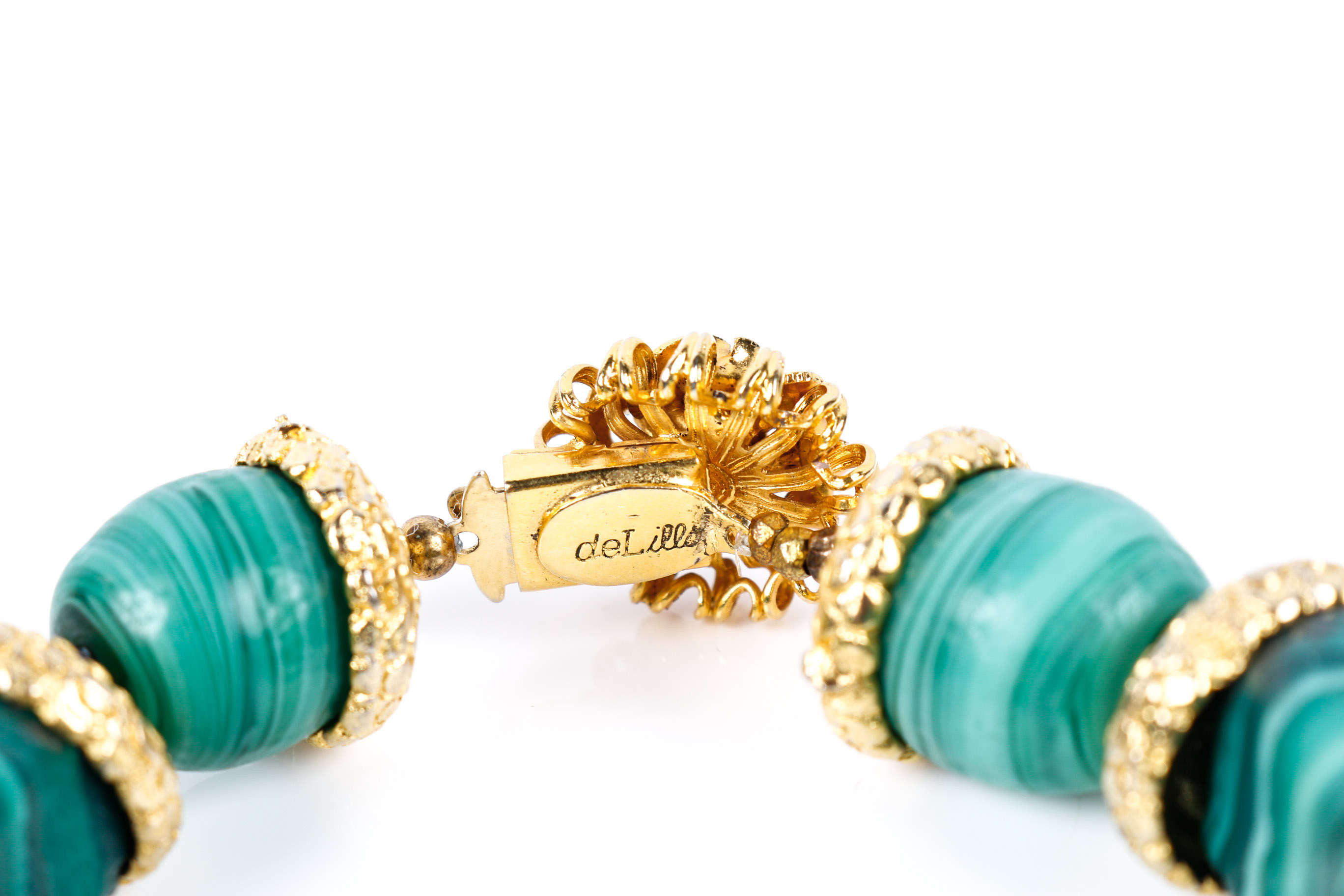 Vintage DeLillo Malachite Bracelet