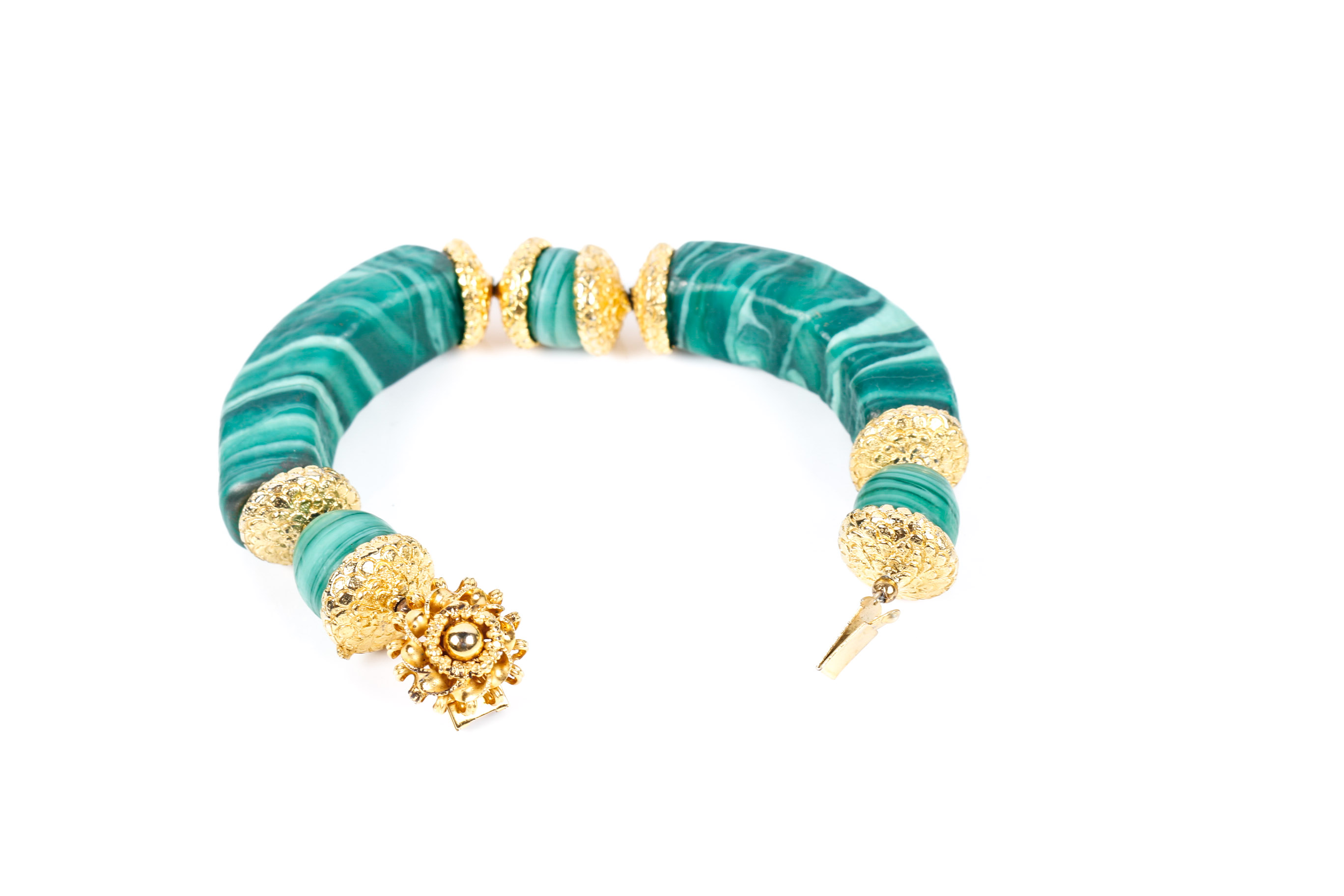 Vintage DeLillo Malachite Bracelet