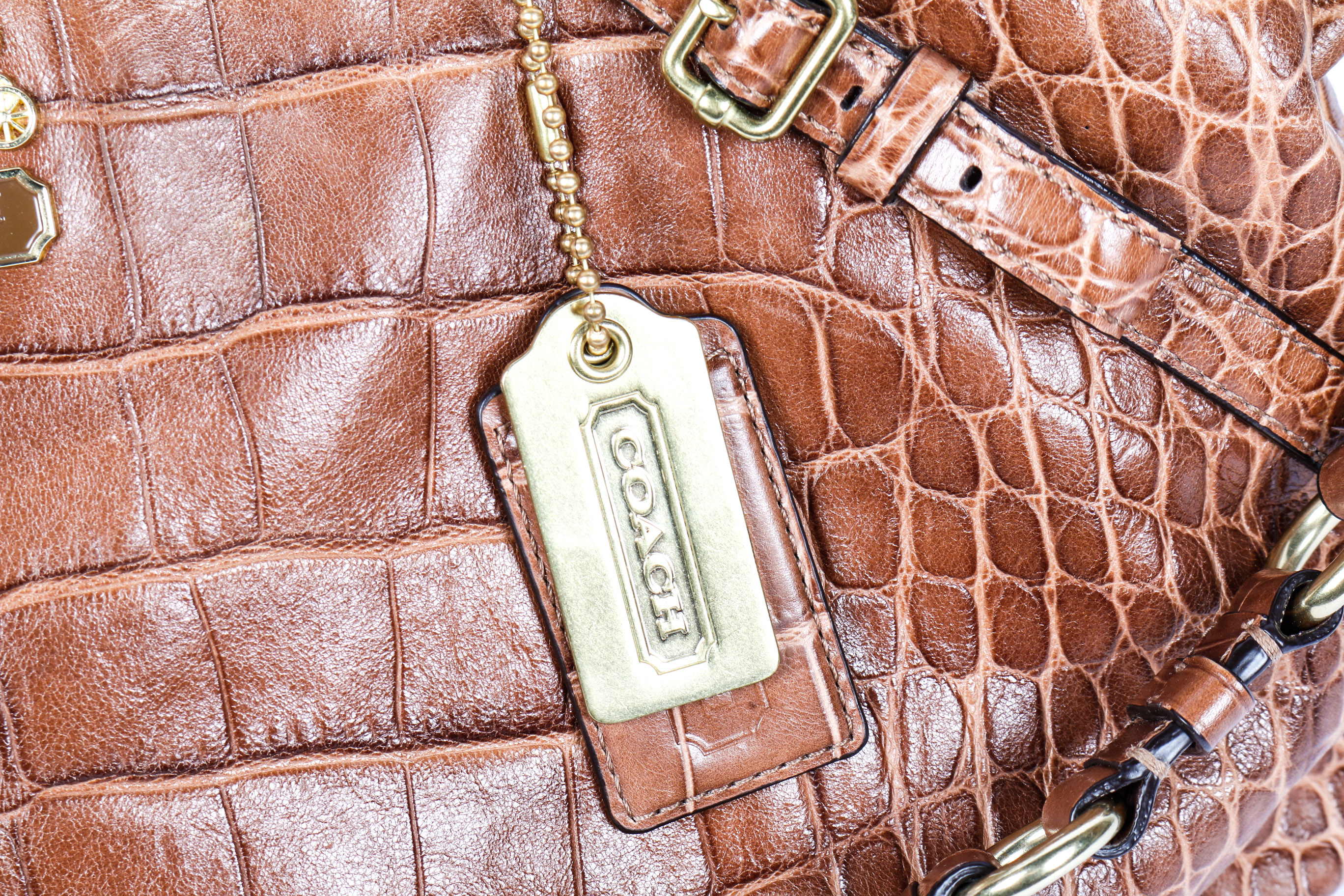 Coach Madison Exotic Embossed Leather Sophia Convertible Satchel