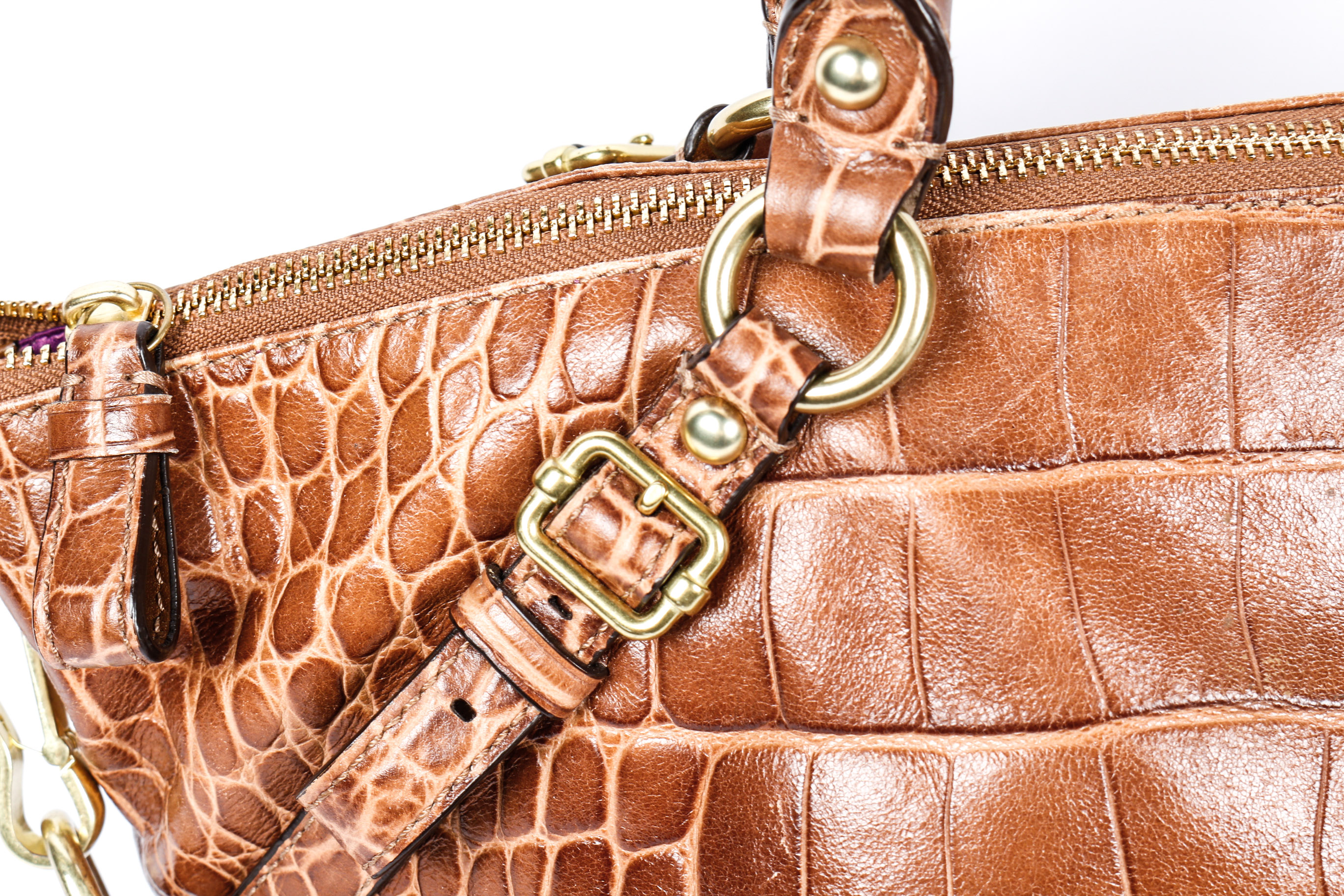 Coach Madison Exotic Embossed Leather Sophia Convertible Satchel