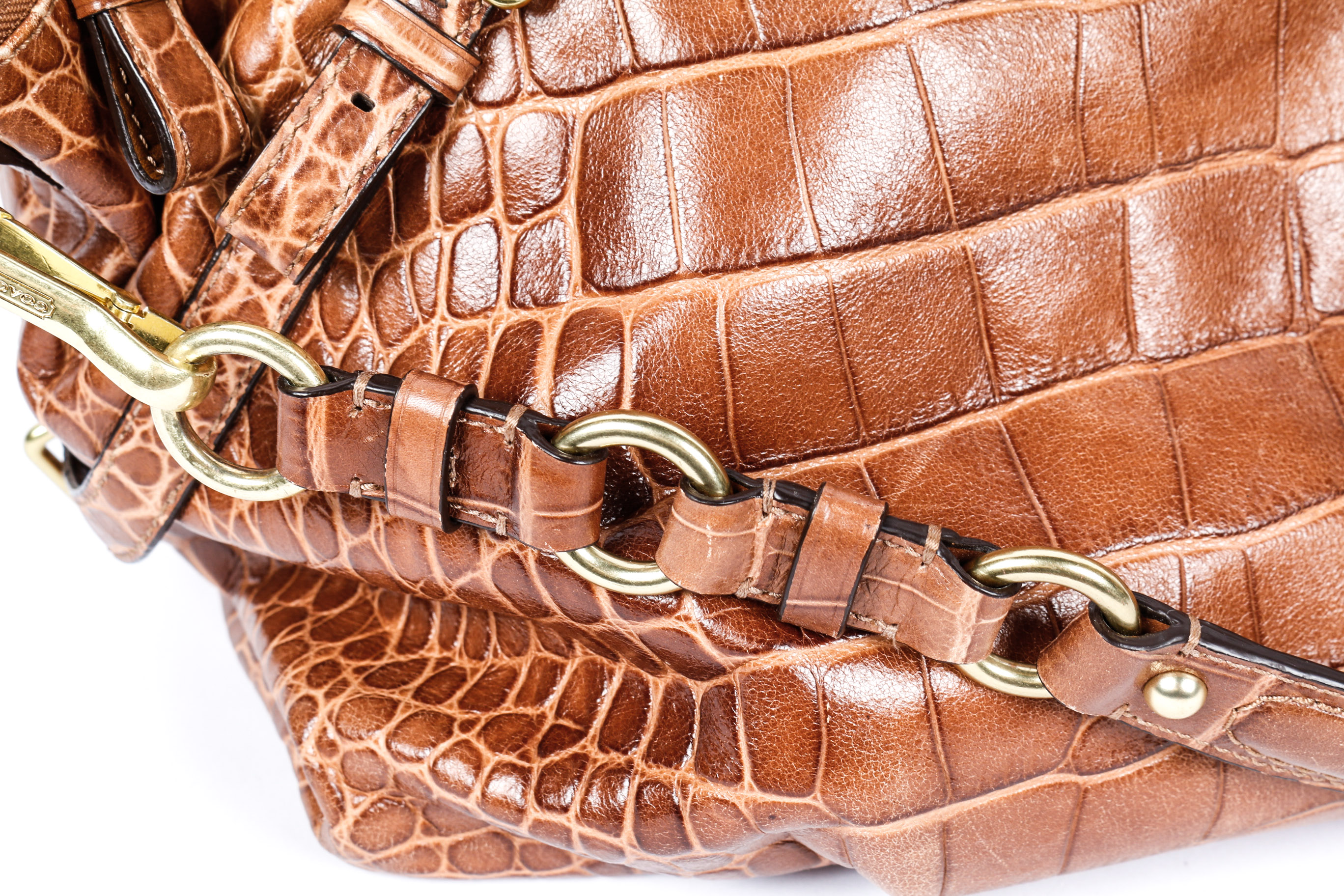 Coach Madison Exotic Embossed Leather Sophia Convertible Satchel