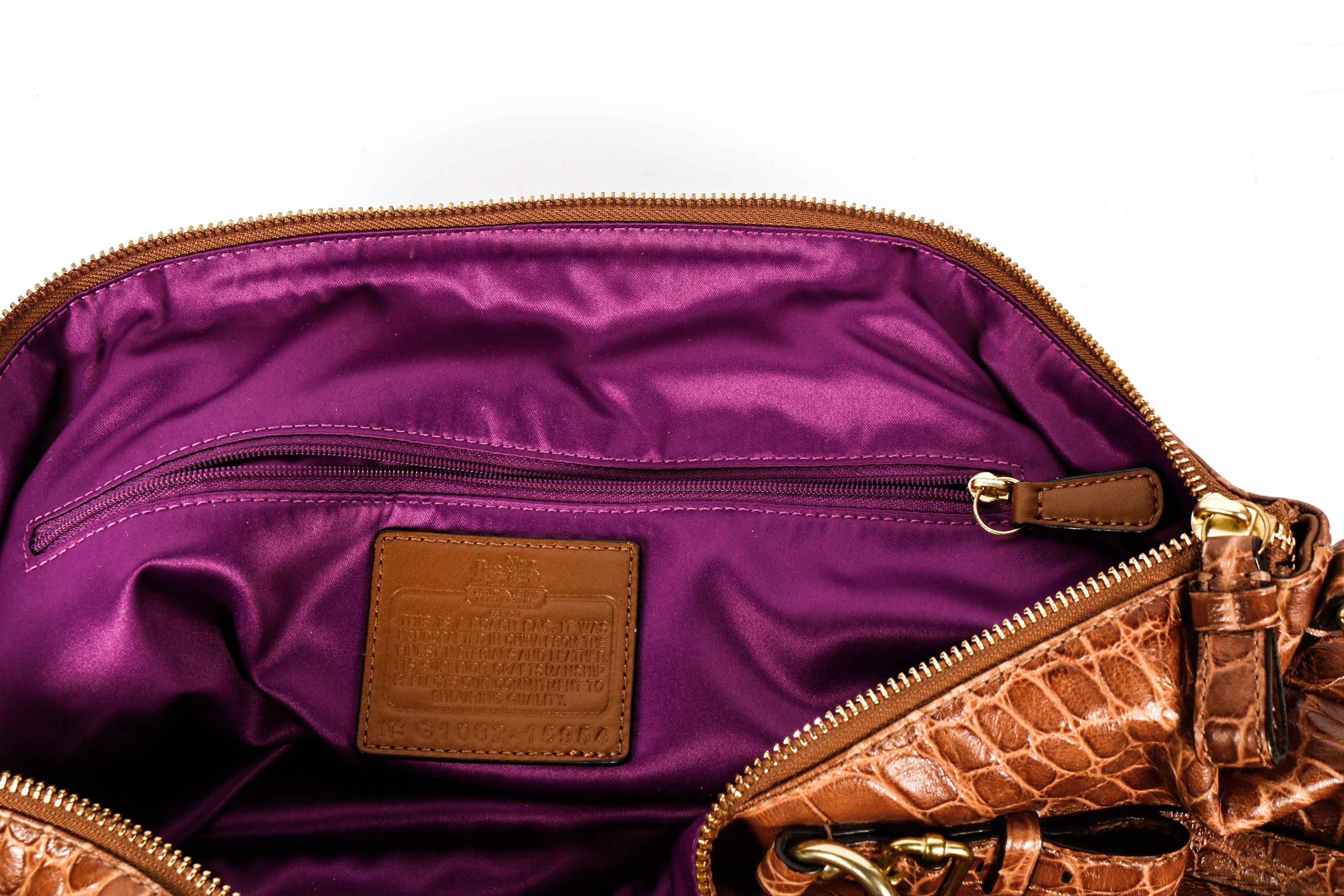 Coach Madison Exotic Embossed Leather Sophia Convertible Satchel