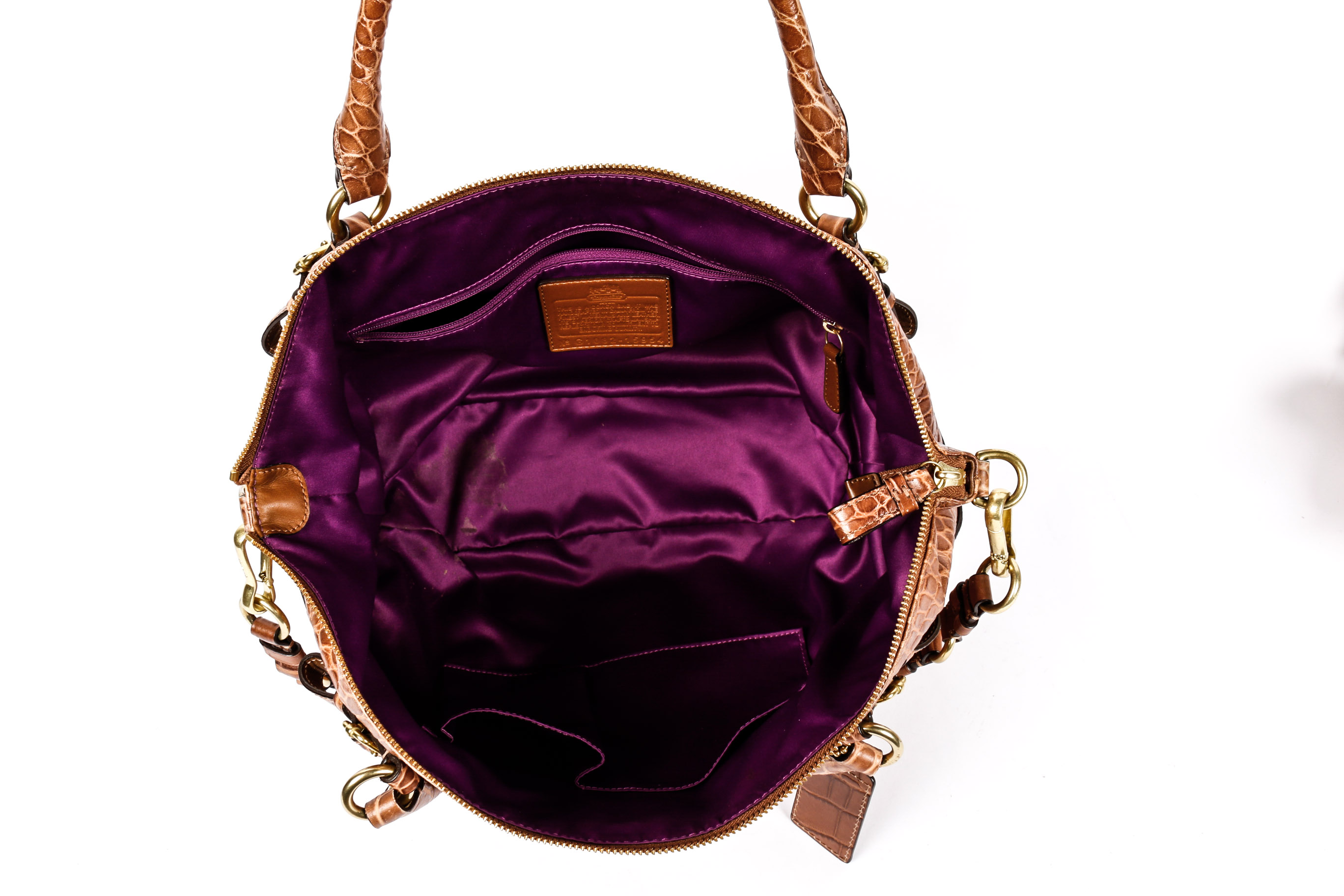 Coach Madison Exotic Embossed Leather Sophia Convertible Satchel