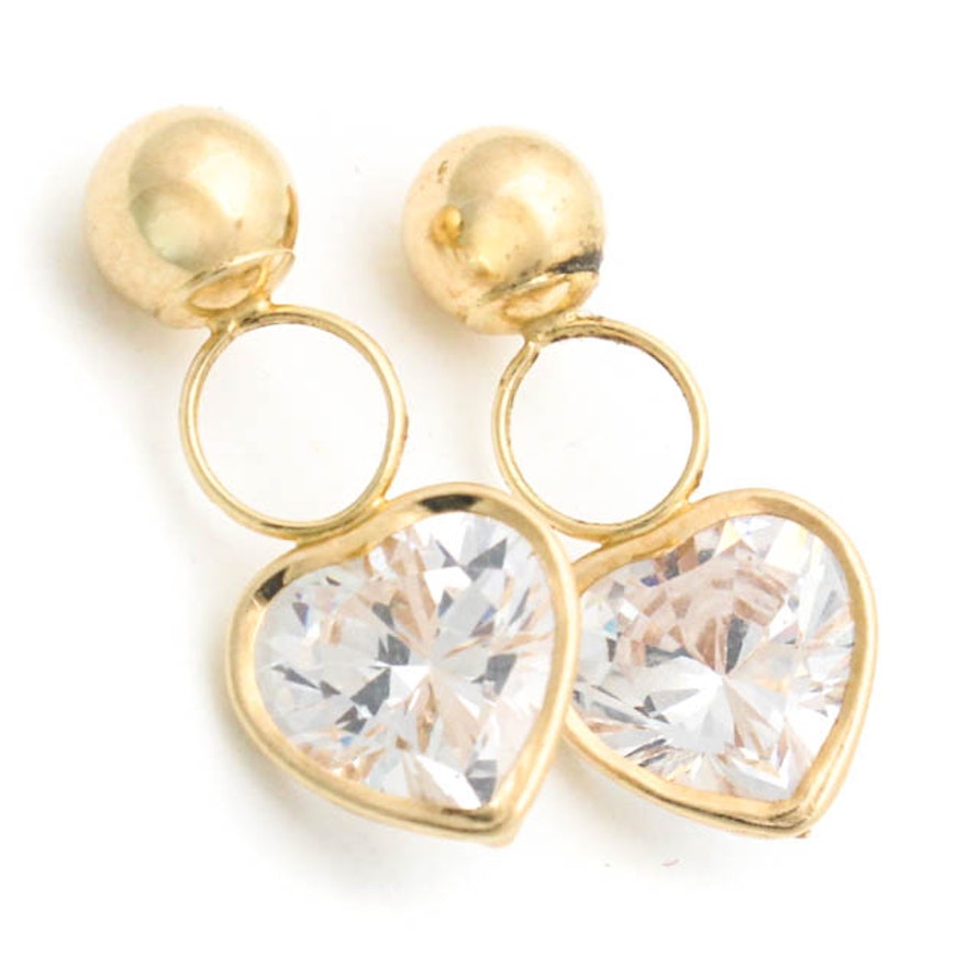 14K Yellow Gold and Cubic Zirconia Charms