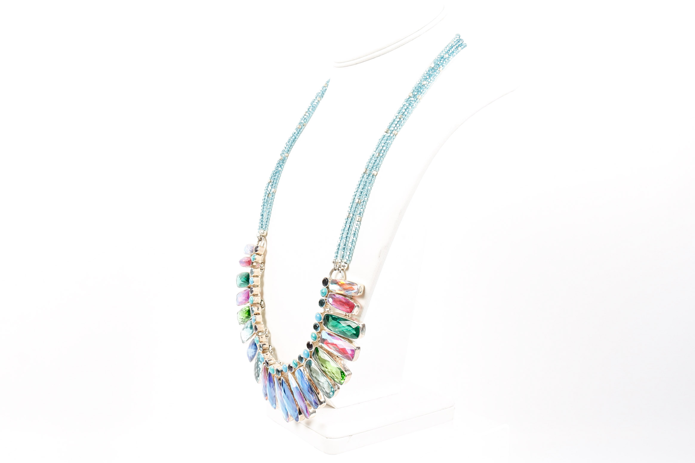 Sterling Silver Chunky Faceted Vintage Necklace