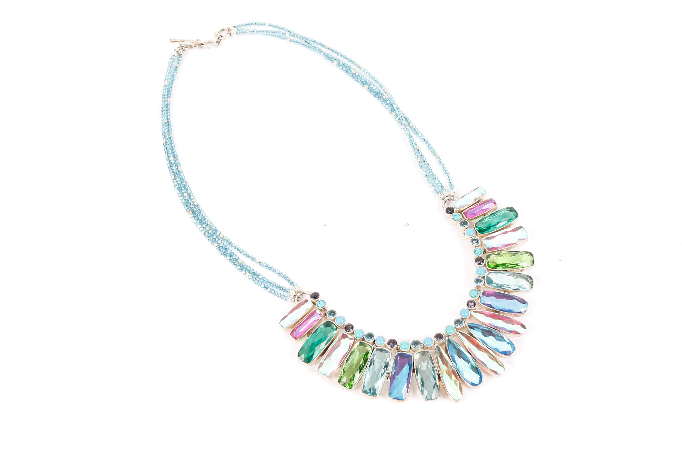 Sterling Silver Chunky Faceted Vintage Necklace