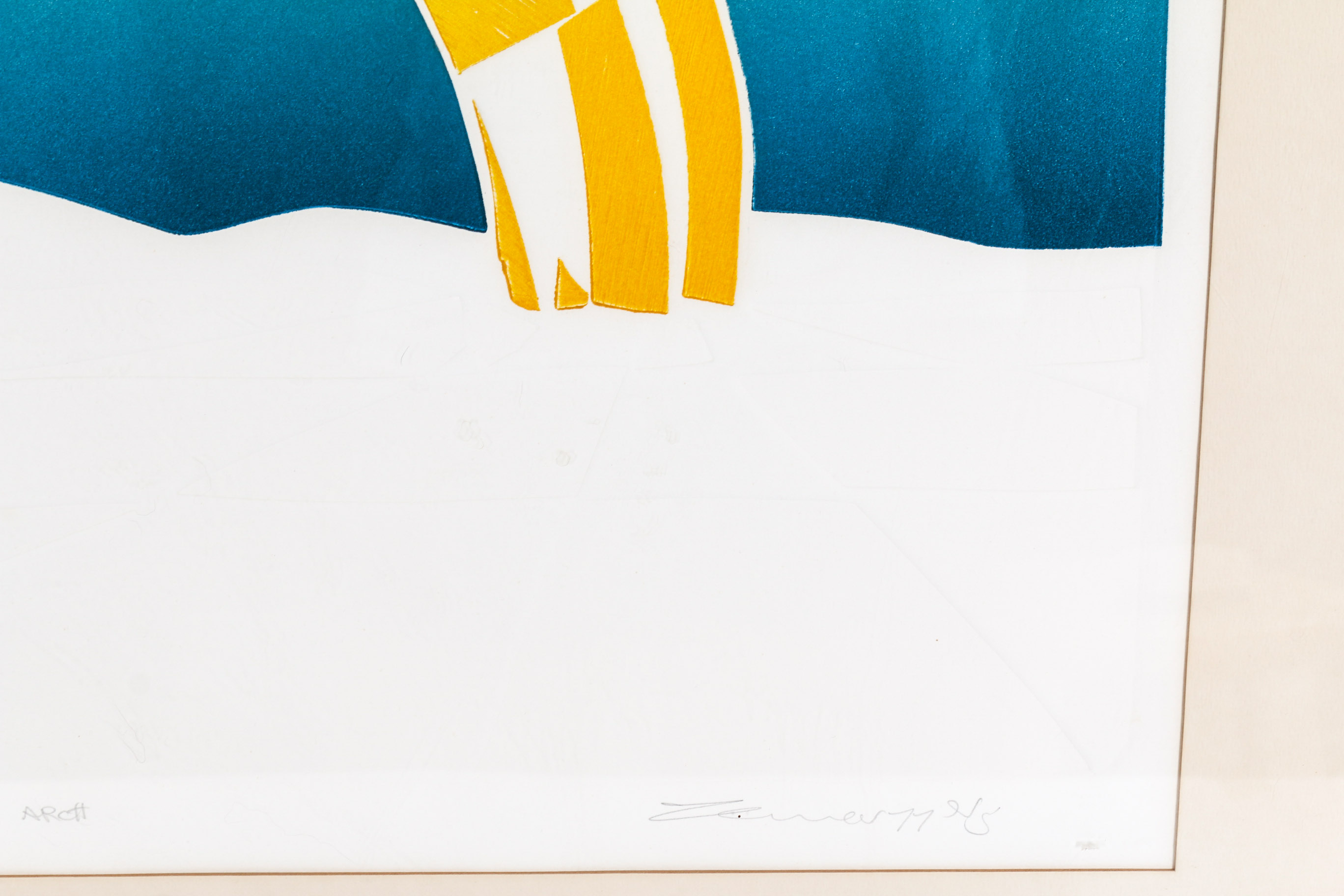 Pair of Framed Mixed Media Prints Signed Zenner