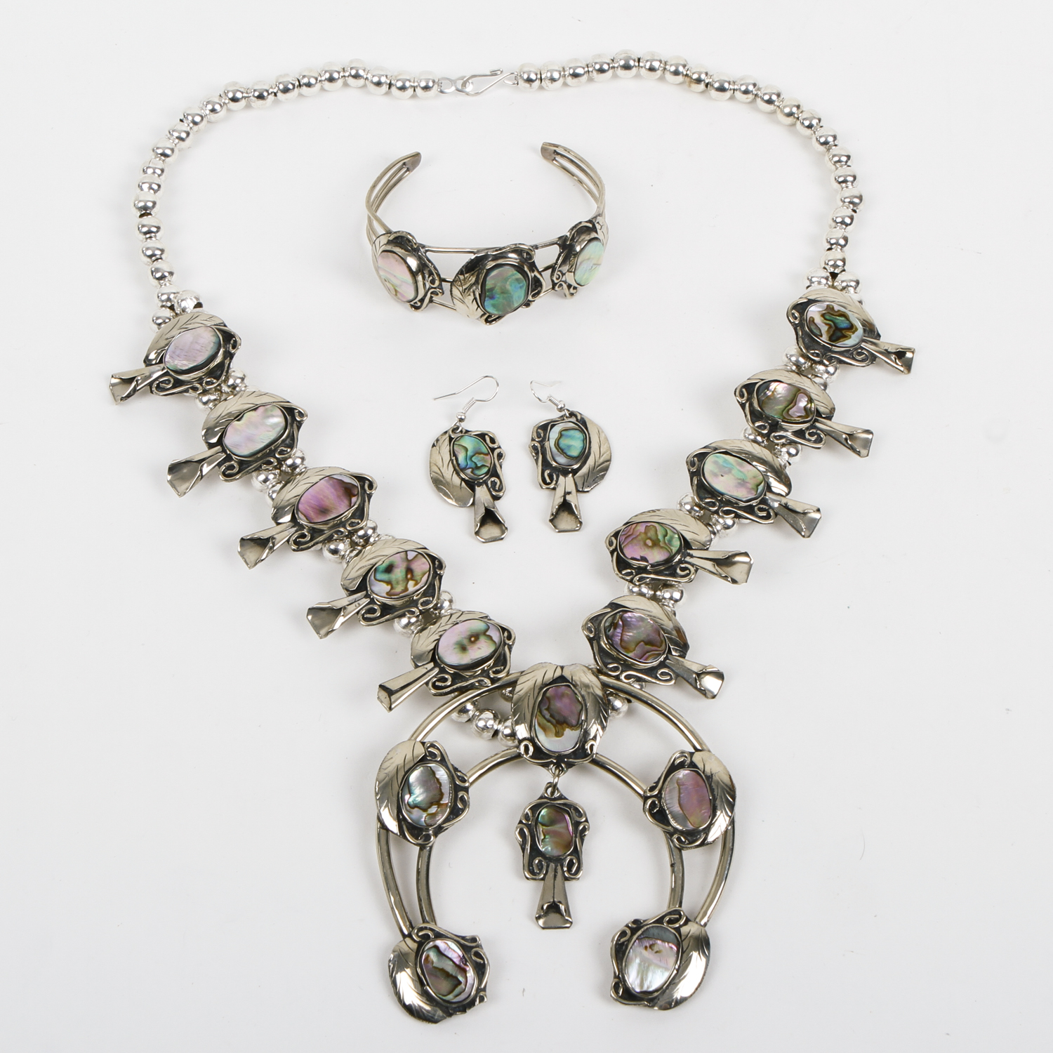 Native American Style Squash Blossom Costume Parure