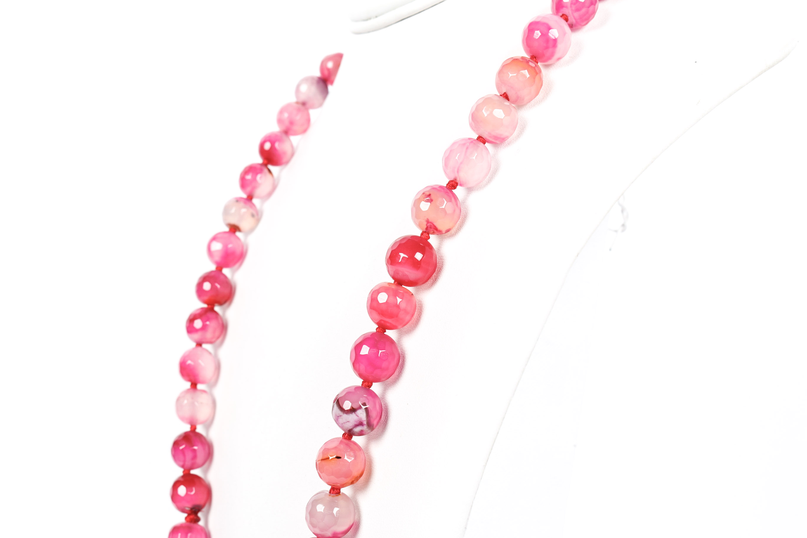 Garnet, Quartzite Quartz, And Faux Pearl Necklace.
