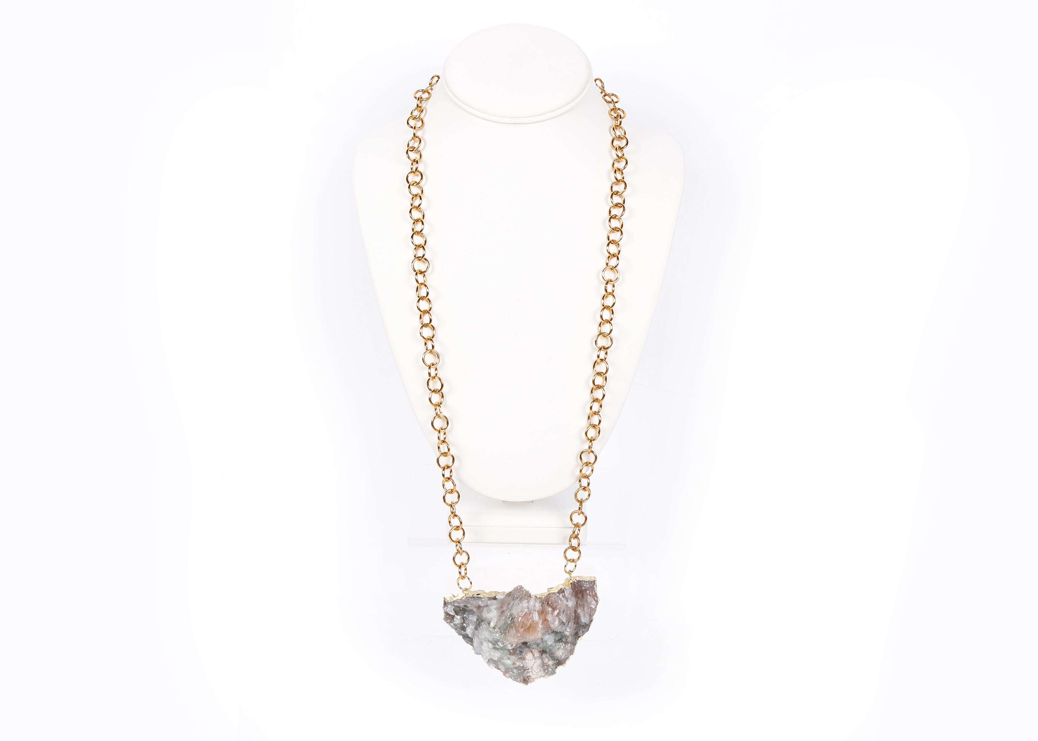 Chunky Geode Pendant Necklace