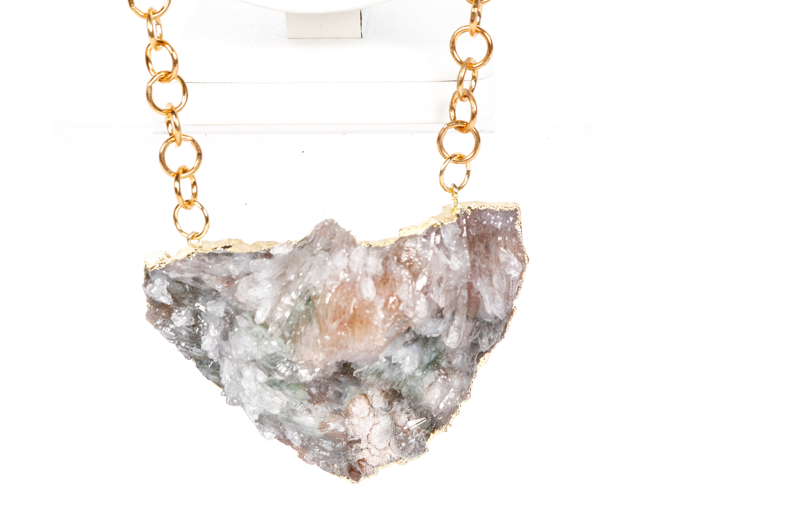 Chunky Geode Pendant Necklace