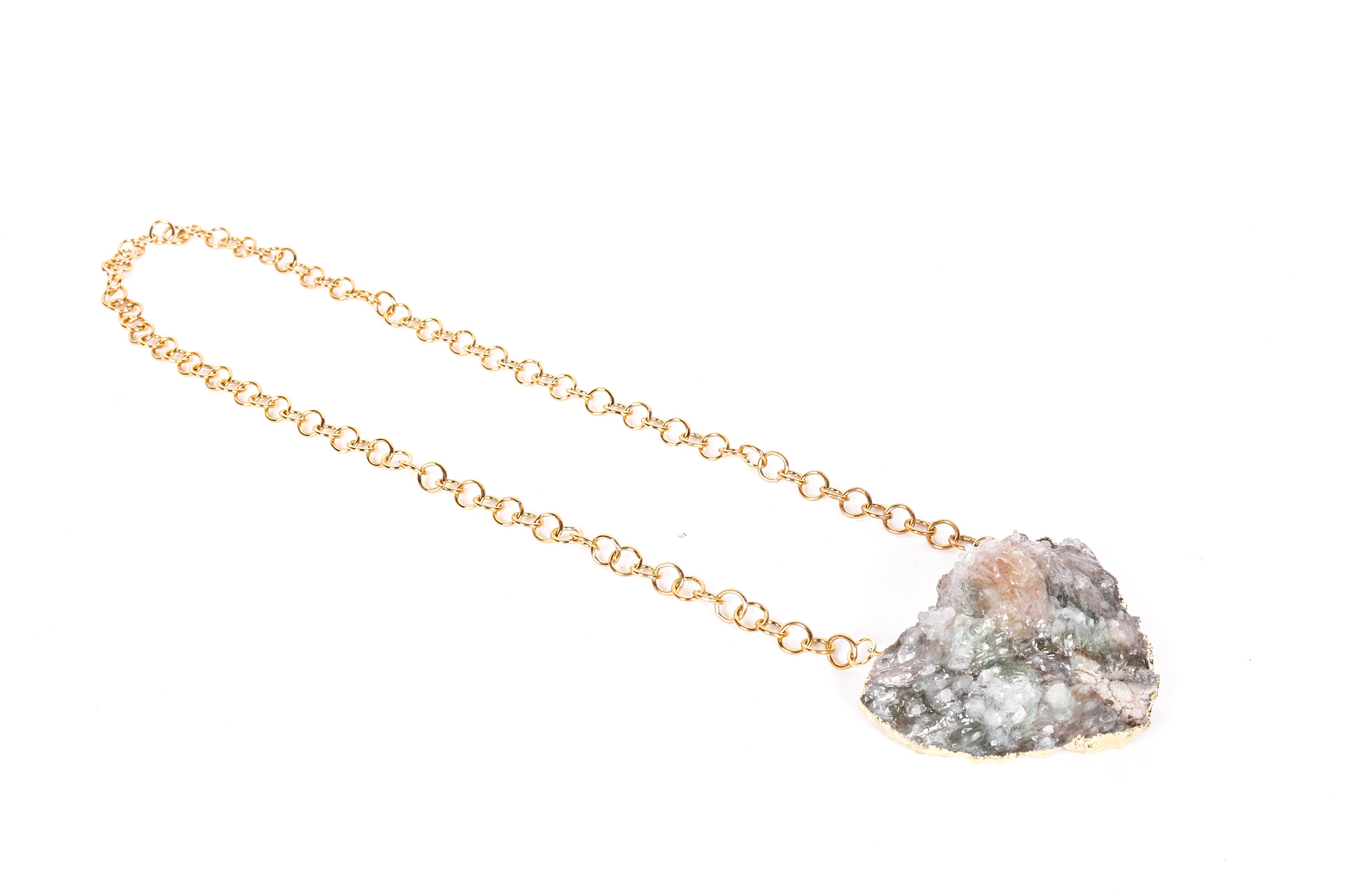 Chunky Geode Pendant Necklace