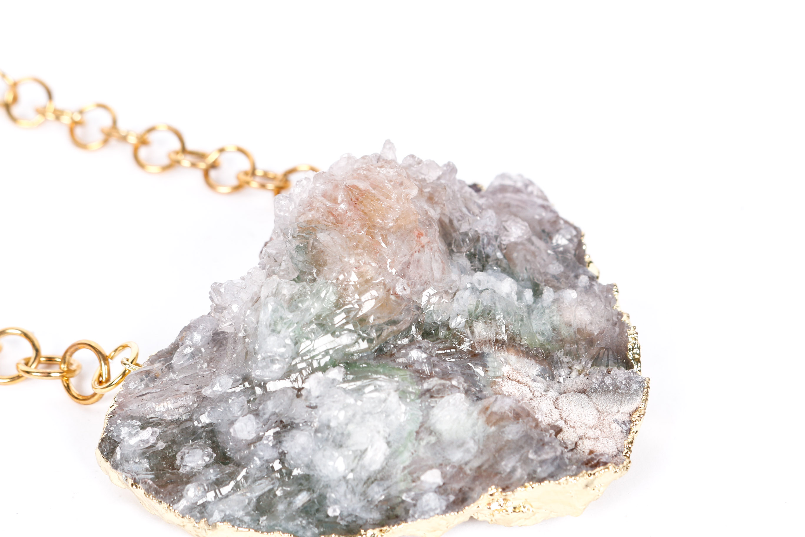 Chunky Geode Pendant Necklace