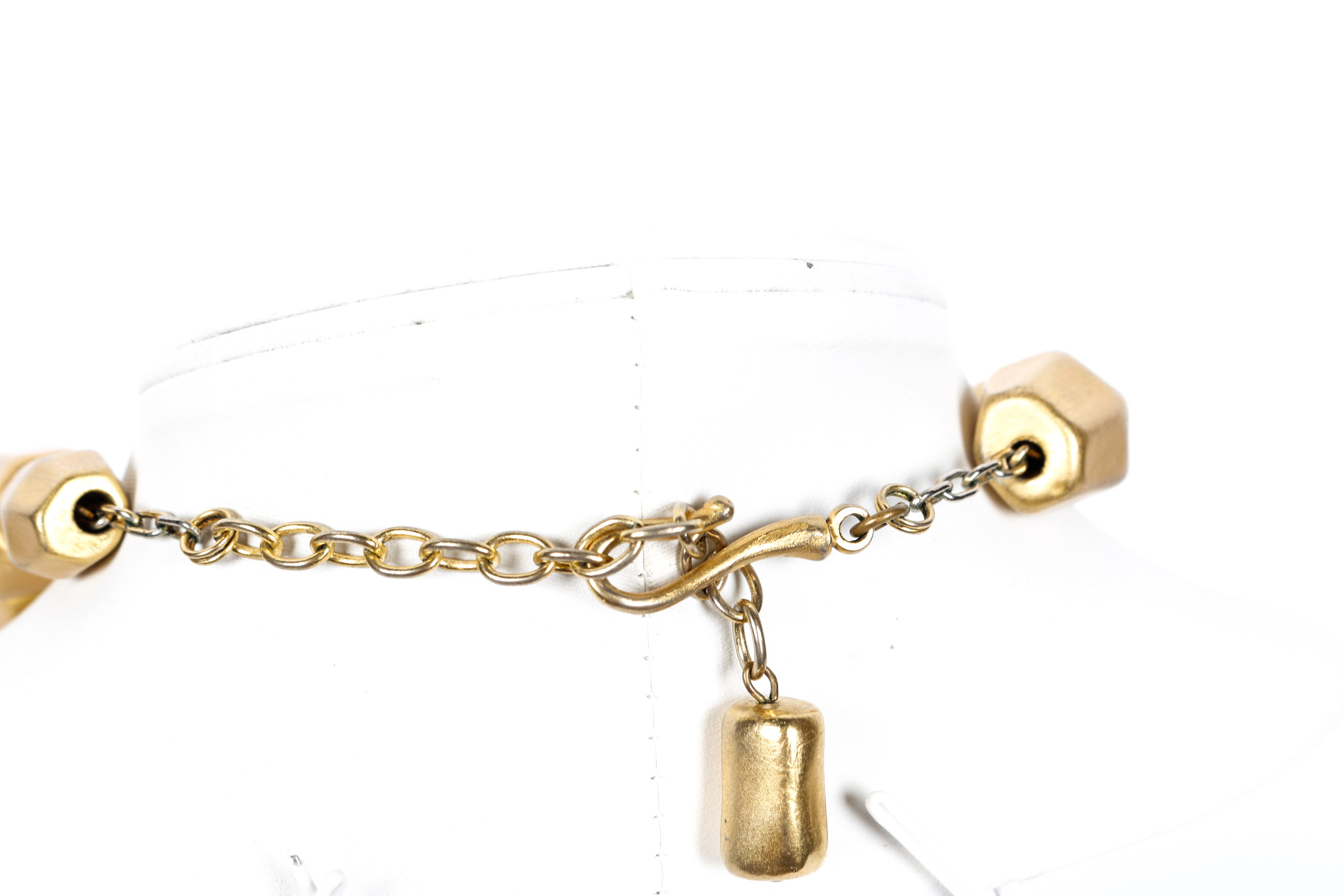 Chunky Gold Beaded Necklace and Cuff Bracelet