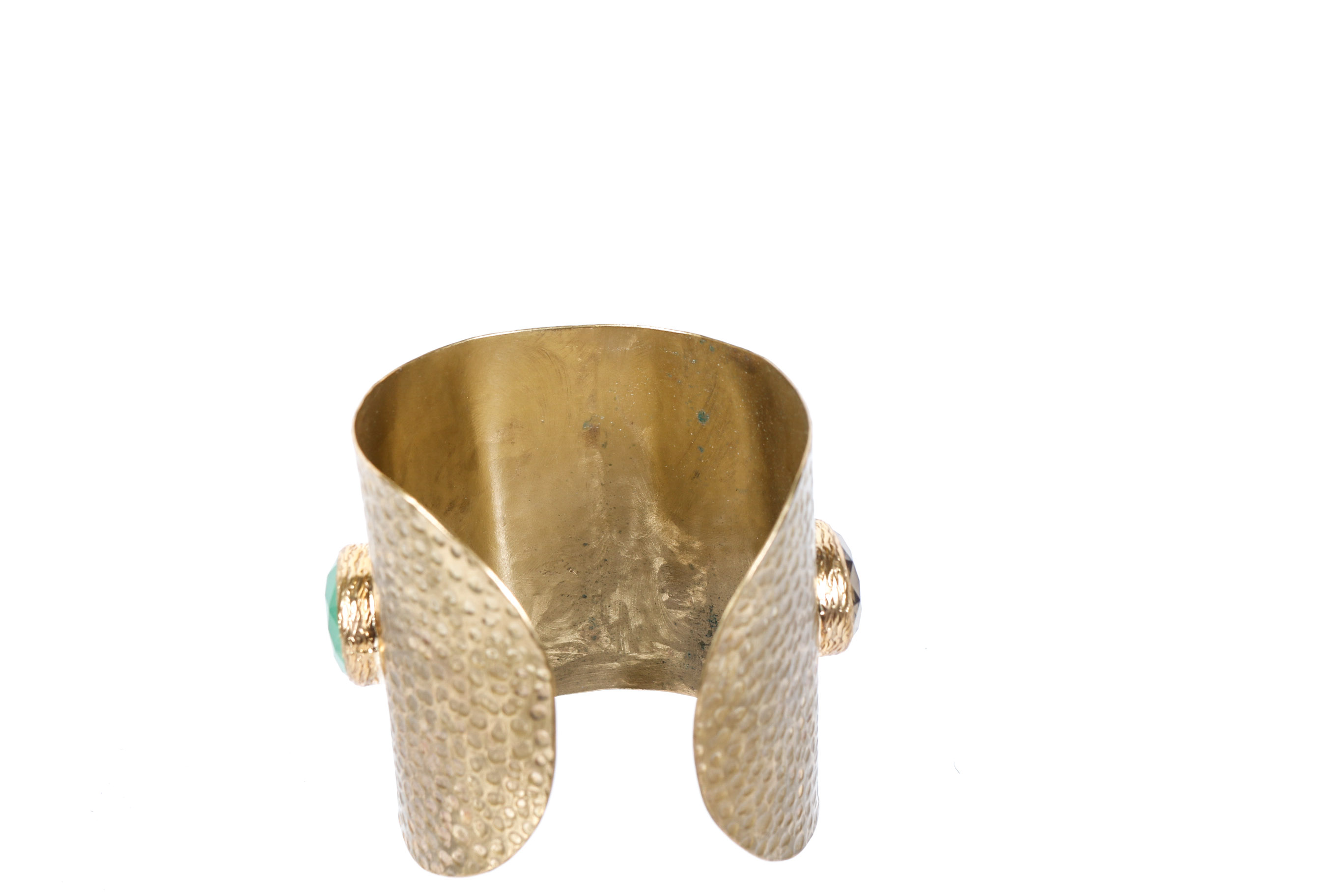 Chunky Gold Beaded Necklace and Cuff Bracelet