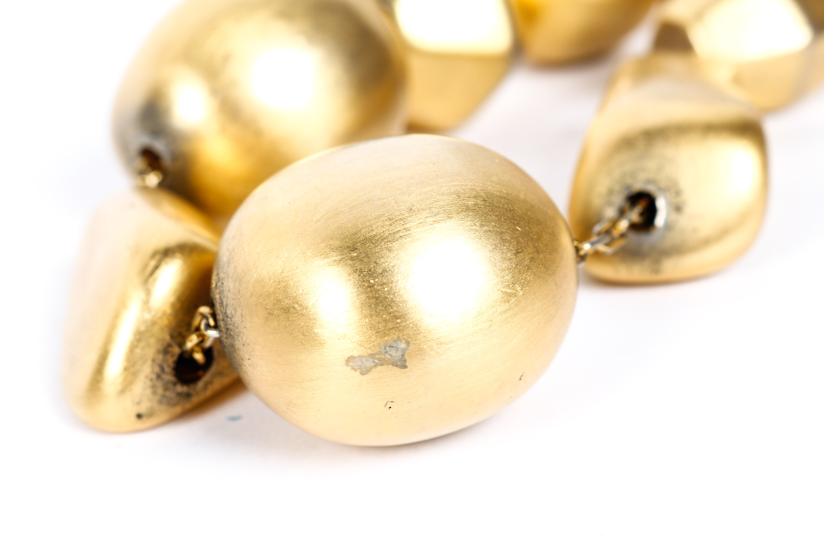 Chunky Gold Beaded Necklace and Cuff Bracelet