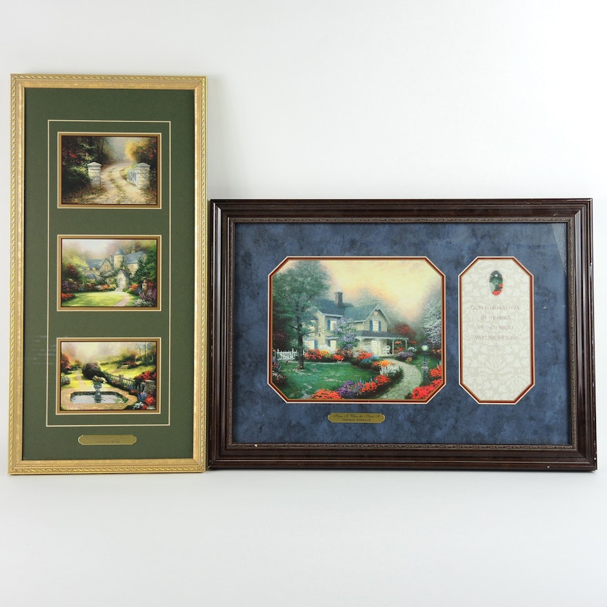 Pairing of Thomas Kinkade Framed Offset Lithographic Prints