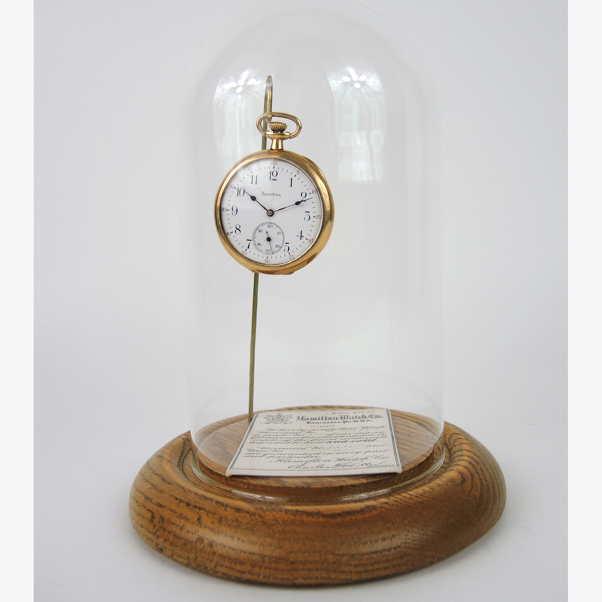 Antique Hamilton Pocket Watch with Display Case