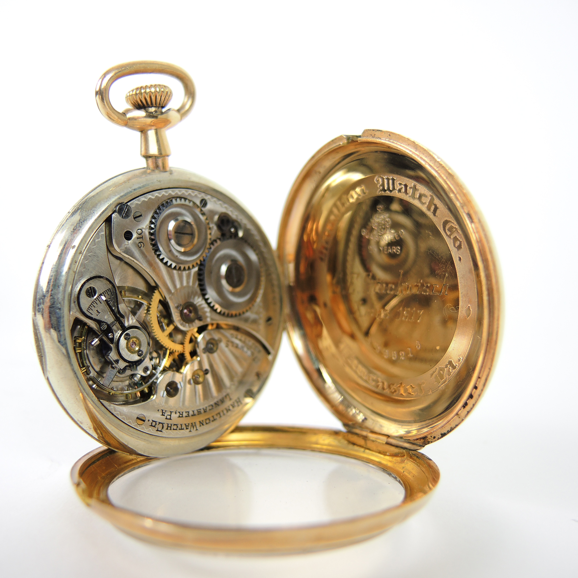 Antique Hamilton Pocket Watch with Display Case