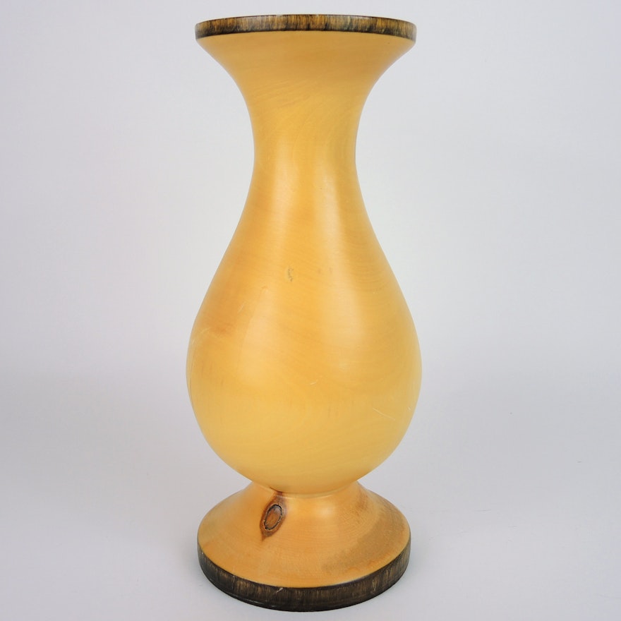 Signed Lathe-Turned Vase