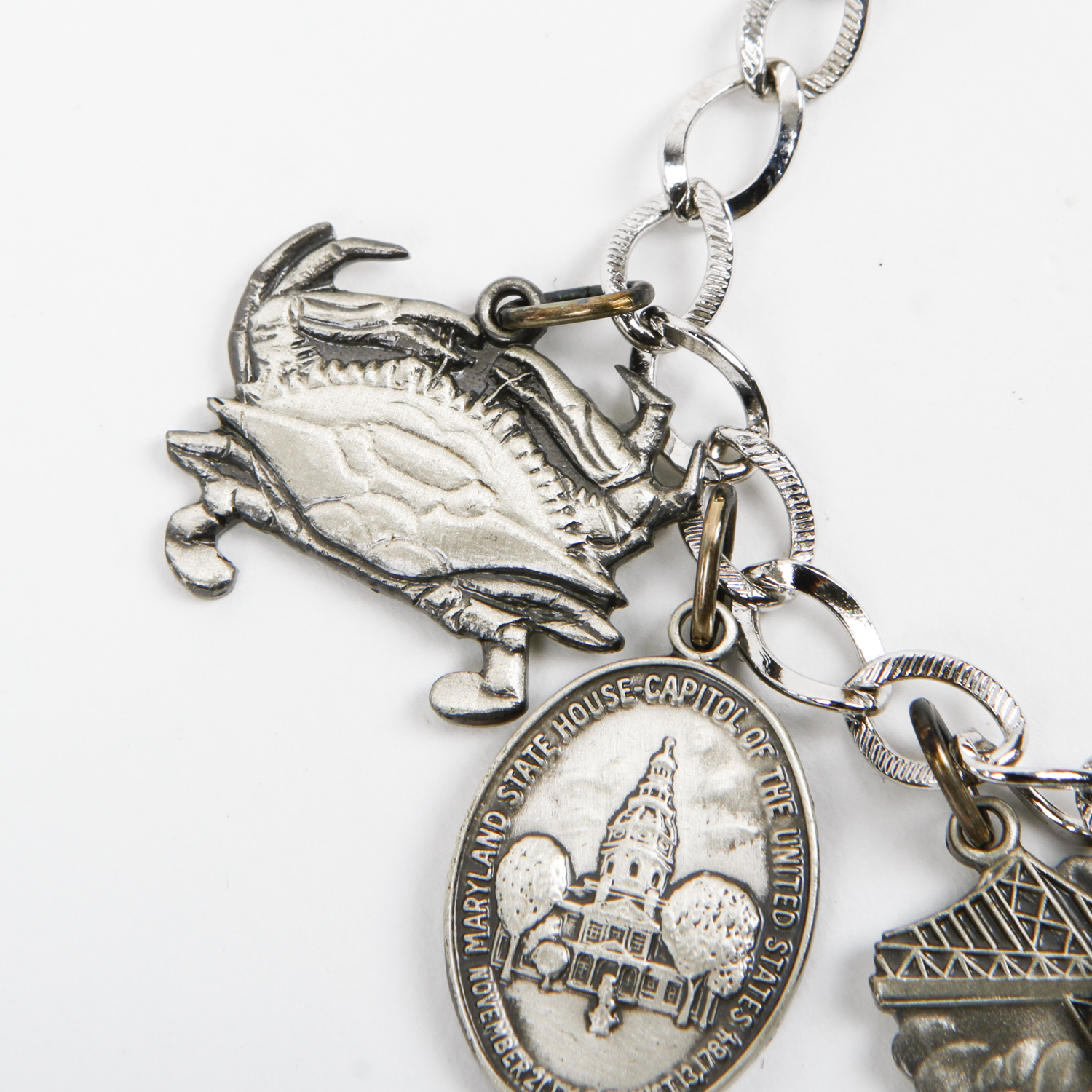Maryland-Themed Sterling Silver Charm Bracelet