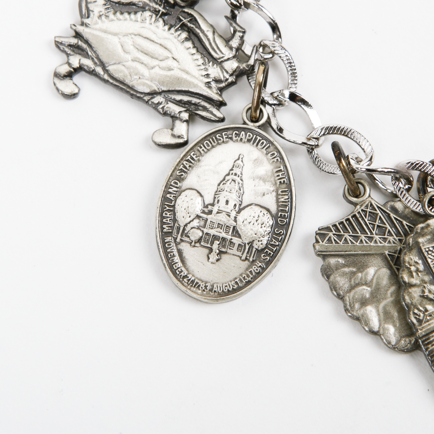 Maryland-Themed Sterling Silver Charm Bracelet