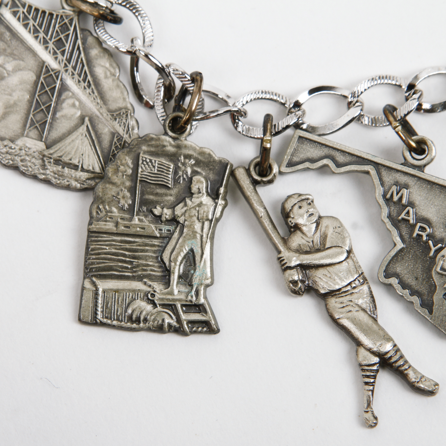 Maryland-Themed Sterling Silver Charm Bracelet