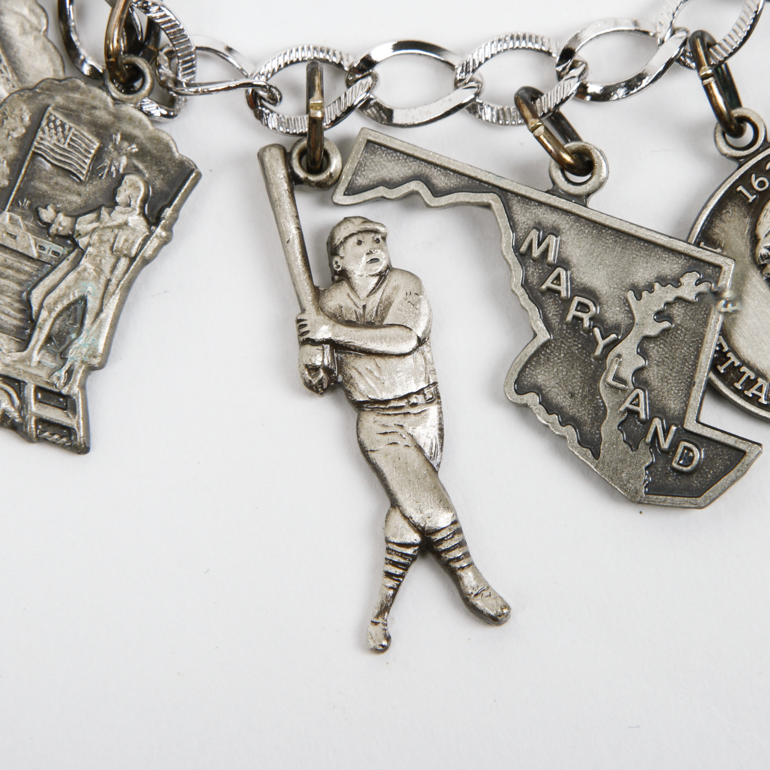 Maryland-Themed Sterling Silver Charm Bracelet
