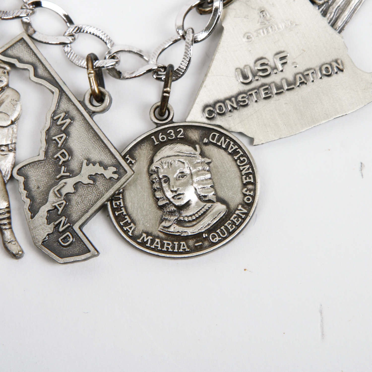Maryland-Themed Sterling Silver Charm Bracelet