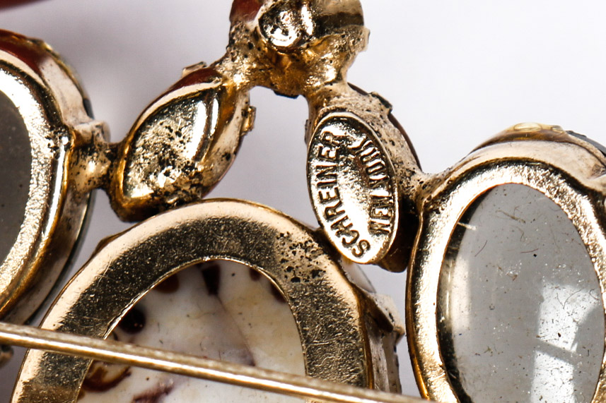 Schreiner Carved Jasper Beaded Necklace