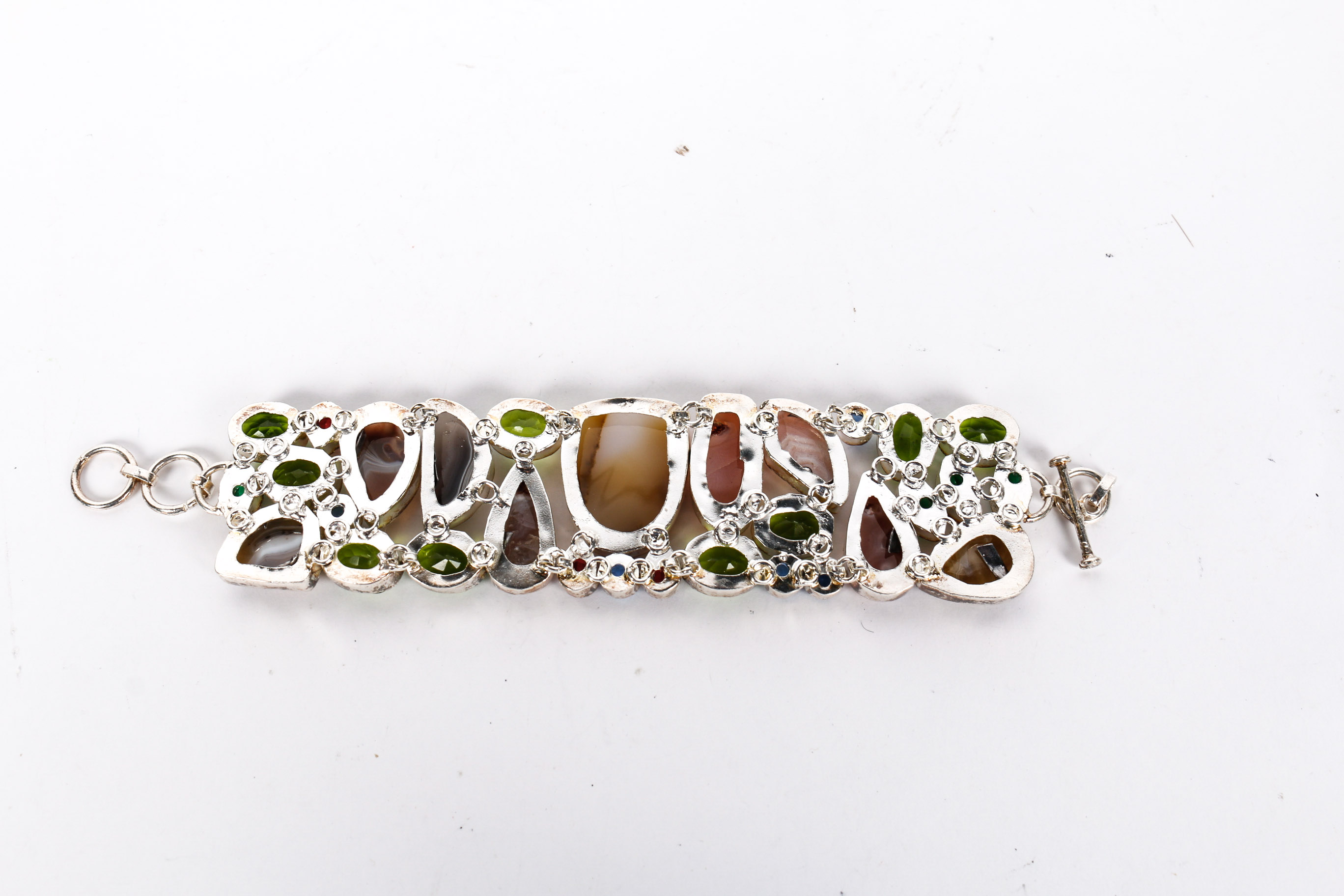 Agate, Quartz and Faceted Stone Necklace and Bracelet