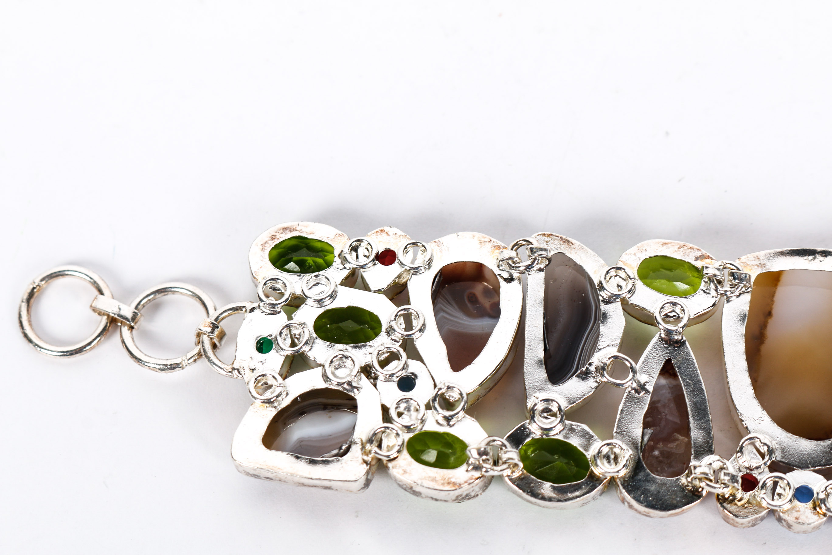 Agate, Quartz and Faceted Stone Necklace and Bracelet