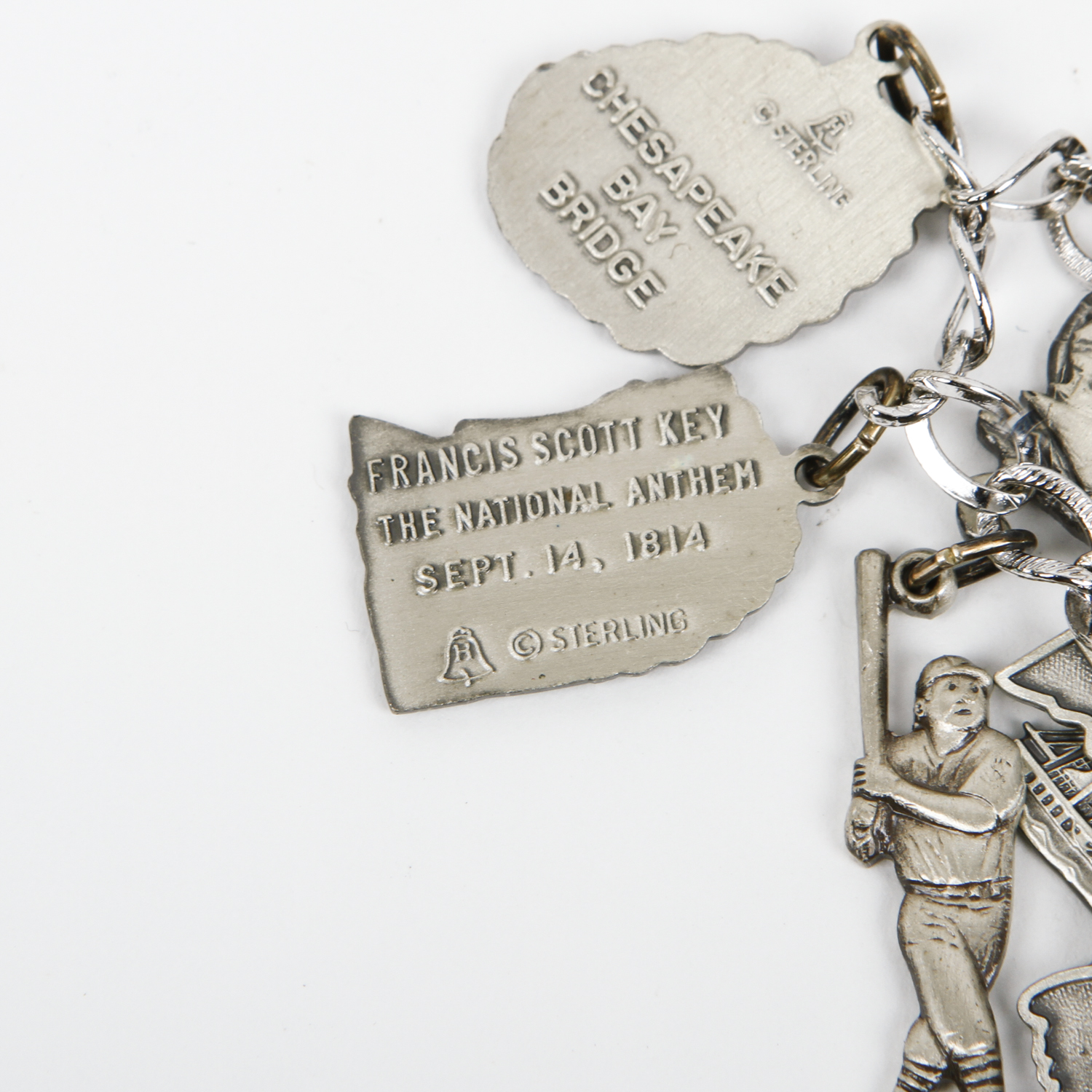 Maryland-Themed Sterling Silver Charm Bracelet