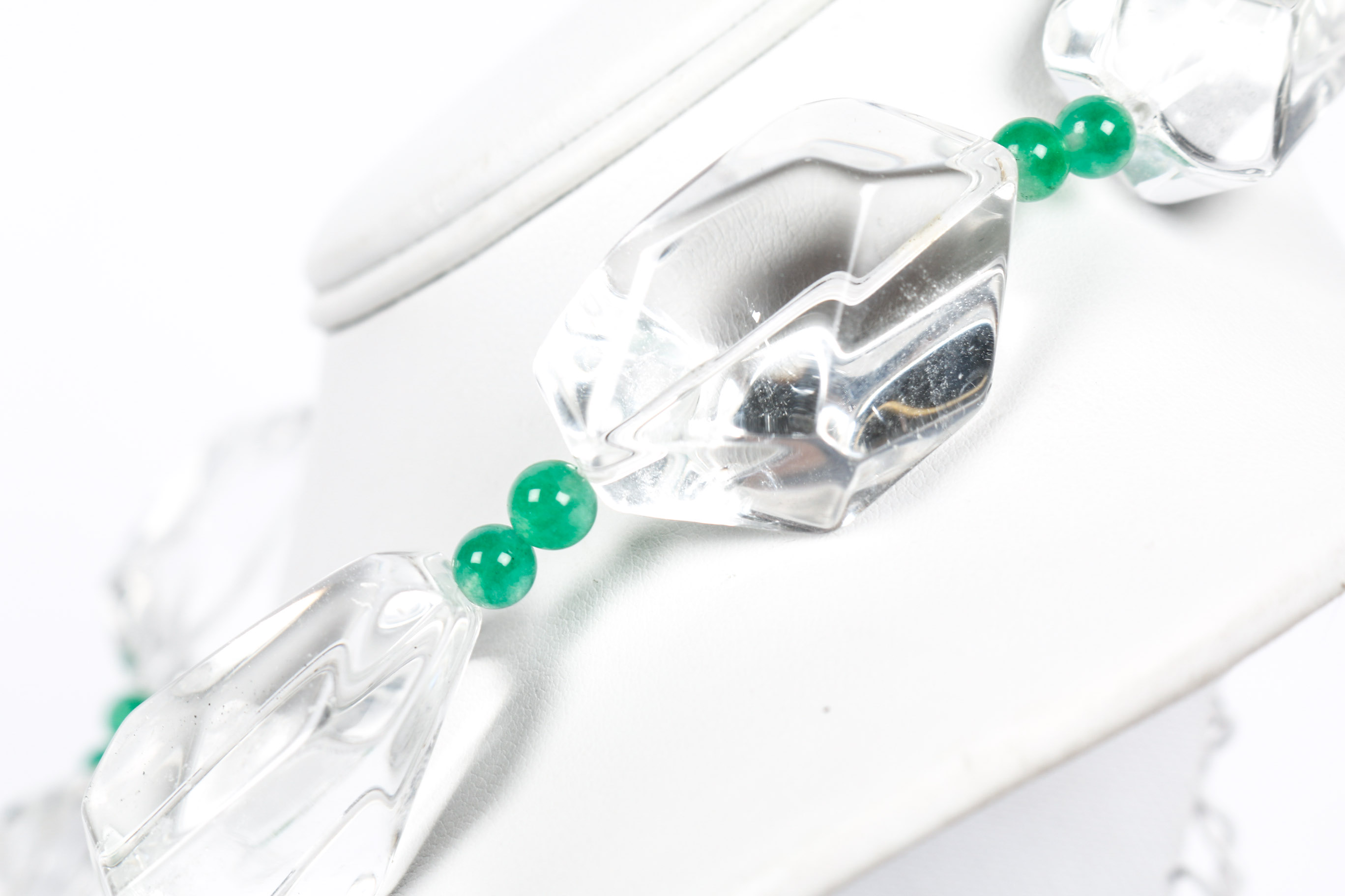 Large Clear Ice Bead Necklace with Buddha