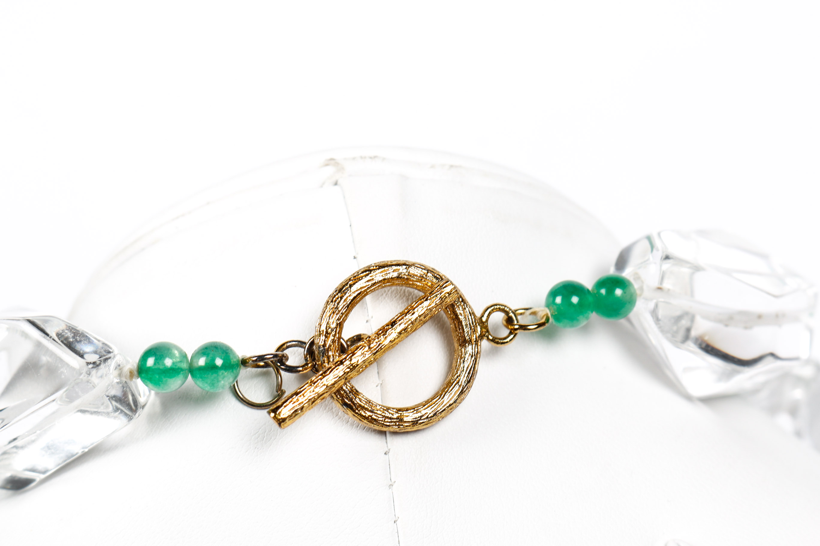 Large Clear Ice Bead Necklace with Buddha