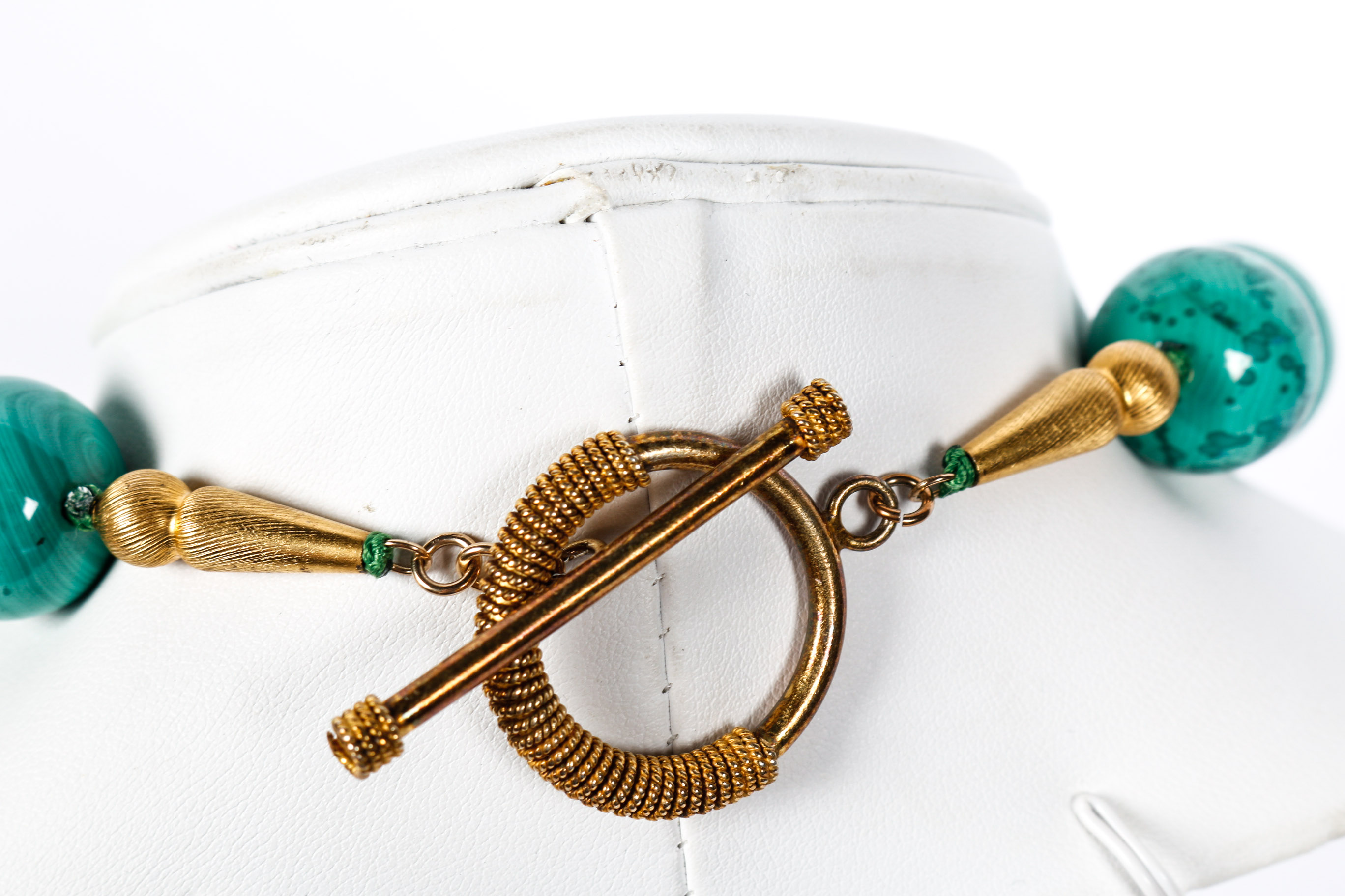 Large Heavy Malachite Beaded Necklace