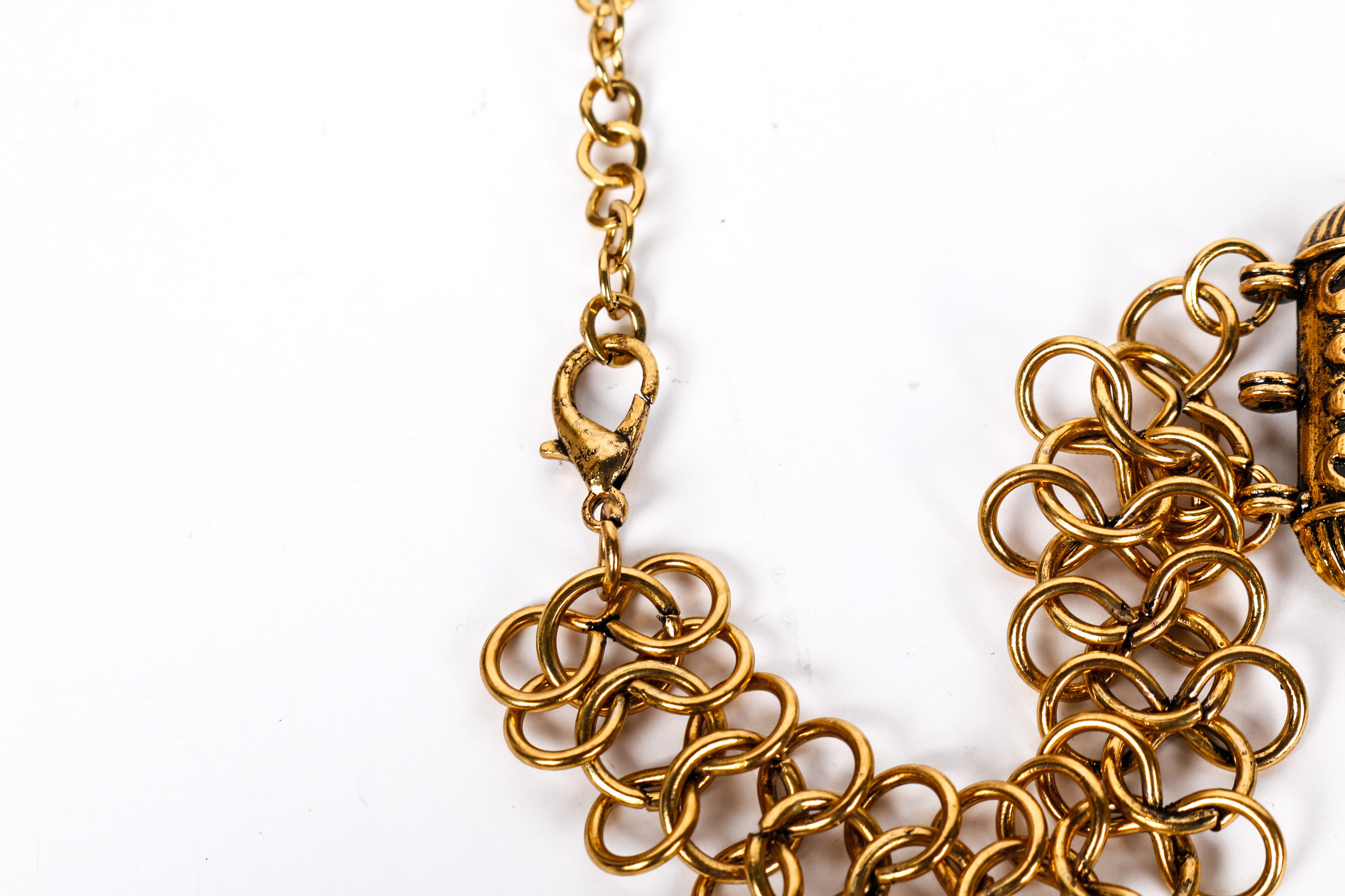 Green and Red Beaded Egyptian Revival Choker