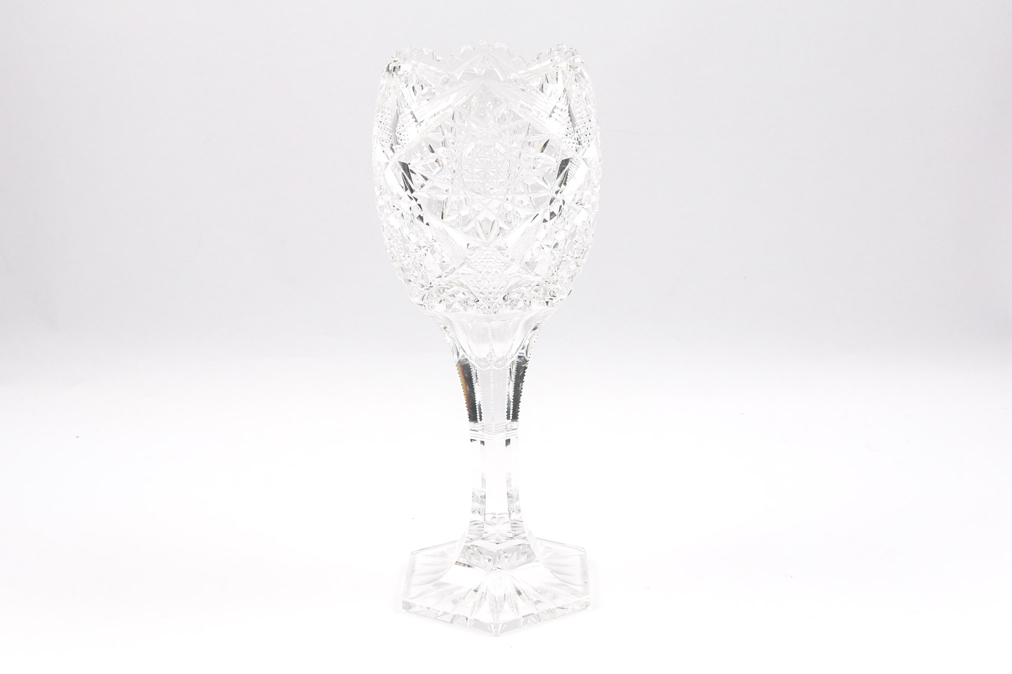 Heavy Leaded Cystral Footed Vase